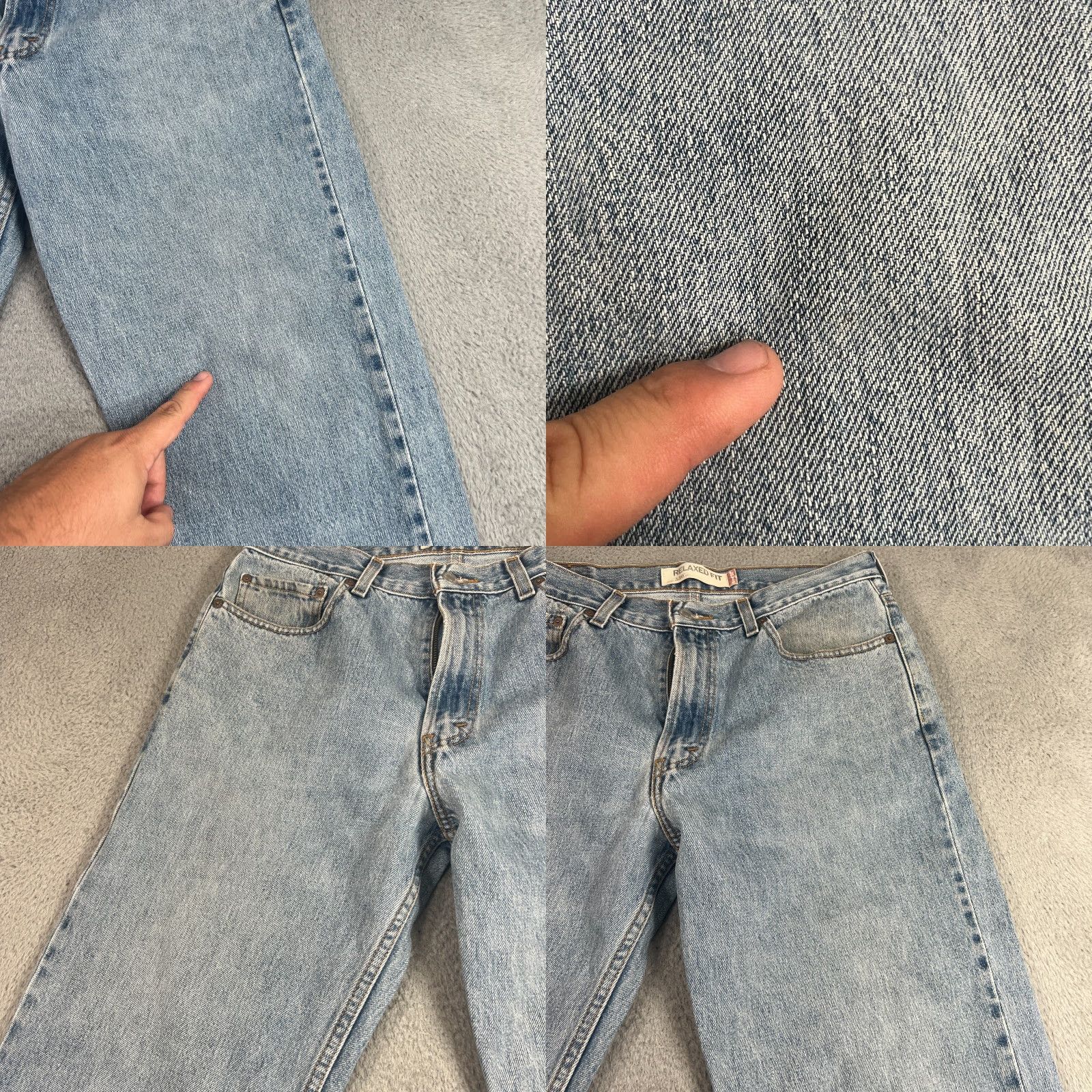 Levi's Levi's 550 Jeans Mens 34x32 Light Wash Cotton Relaxed Fit Straight Distressed Denim Size US 34 / EU 50 - 8 Thumbnail