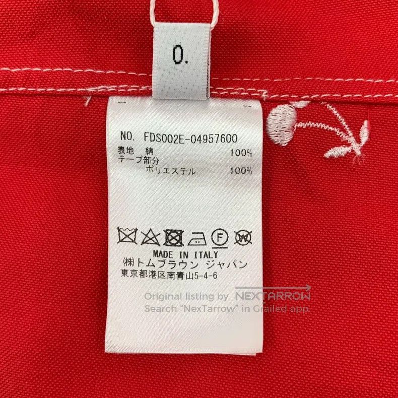 Thom Browne Thom Browne Red cherry embroidered cotton collar with sing Size XS / US 0-2 / IT 36-38 - 9 Thumbnail