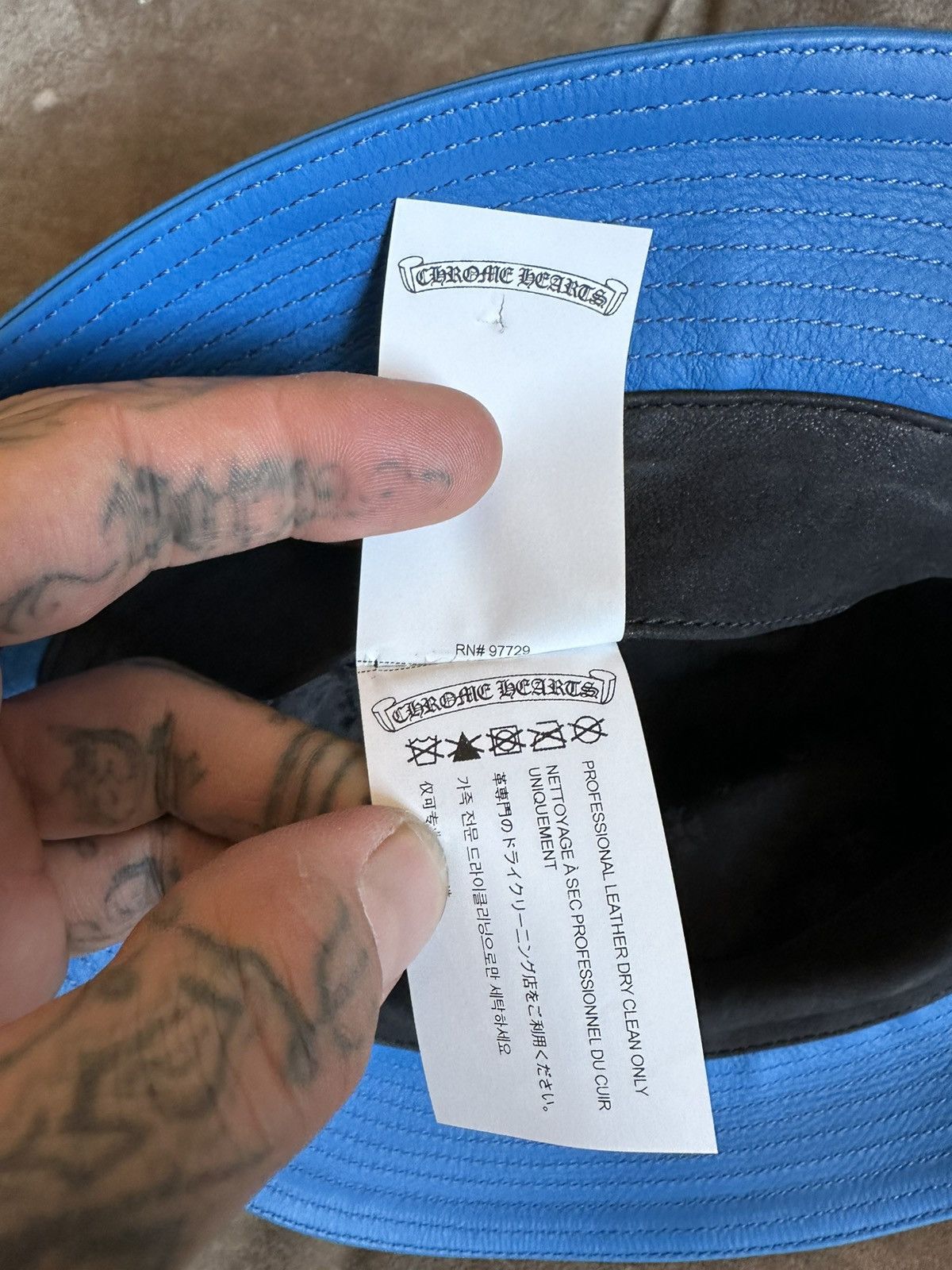 Chrome Hearts Chrome Hearts Turquoise CROSS PATCH FLOOD Bucket leather hat Size ONE SIZE - 10 Thumbnail