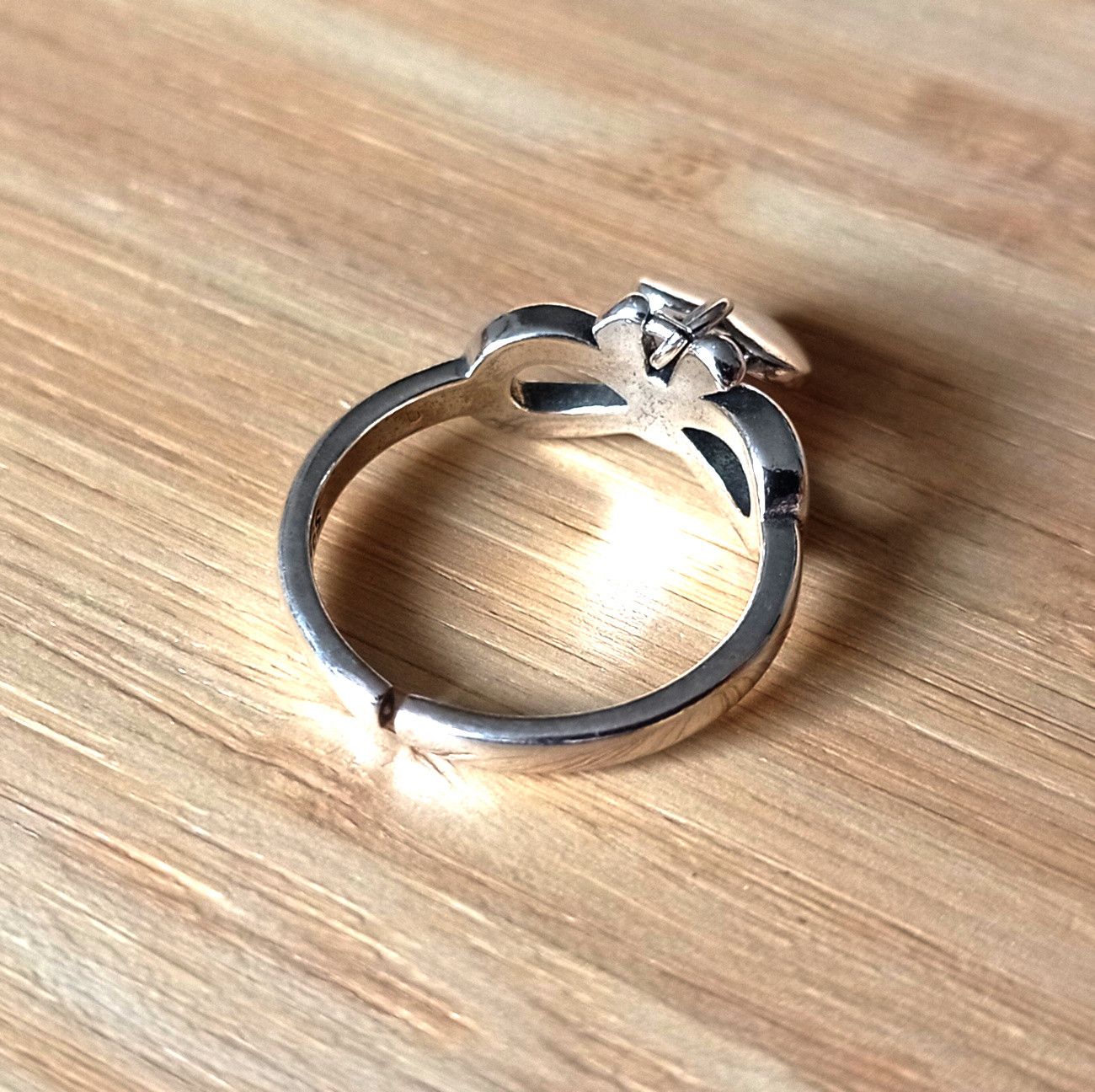 Designer × Vintage Vintage Romance Heart Float Drop 925 Silver Ring Glamor Rave Size ONE SIZE - 4 Thumbnail