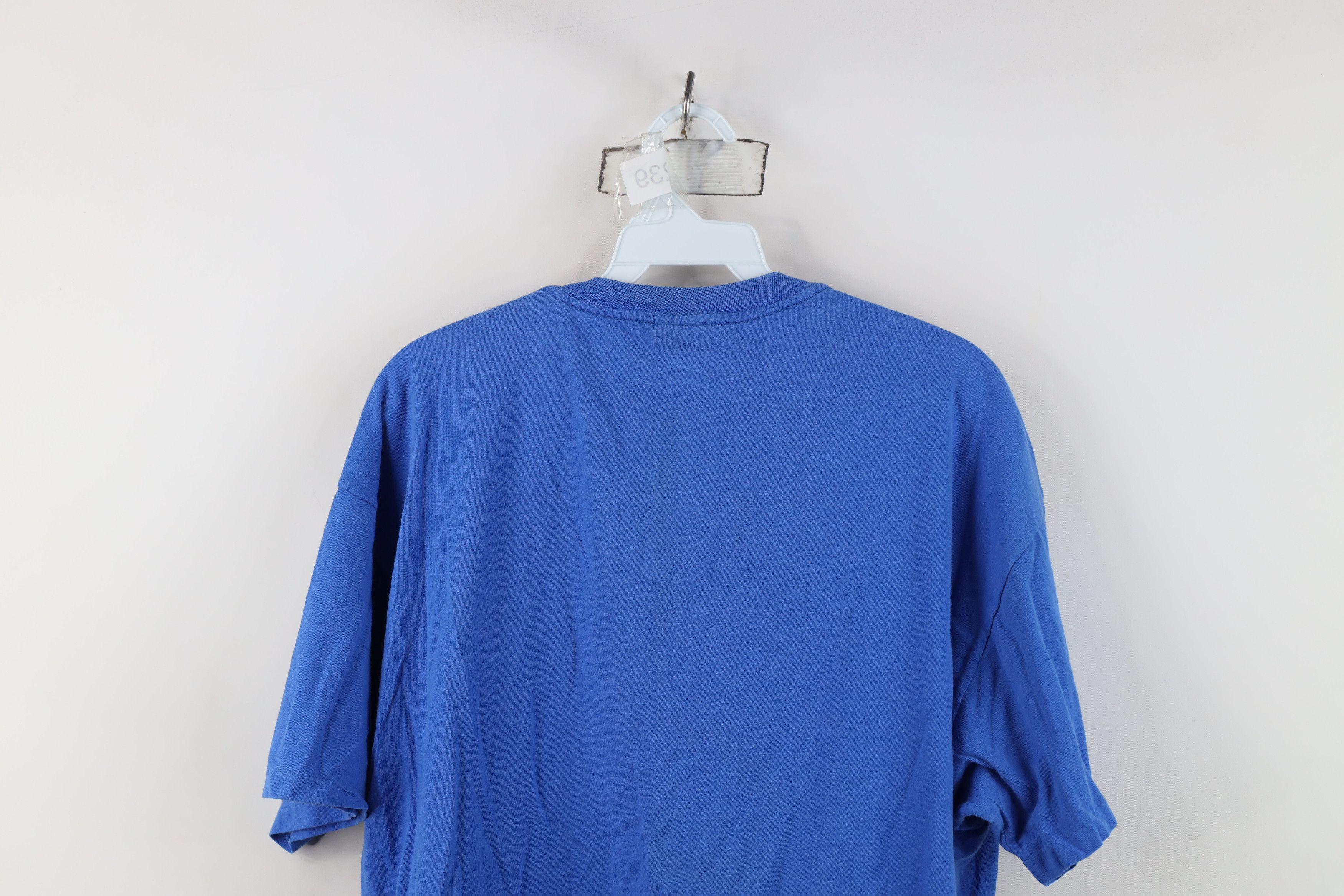 Hanes Vintage 90s Hanes Blank Cotton Pocket T-Shirt Royal Blue Size US XL / EU 56 / 4 - 13 Thumbnail