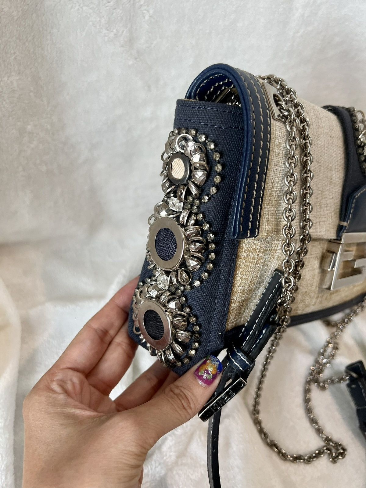 Fendi Fendi Embellished Canvas Baguette Size ONE SIZE - 7 Thumbnail