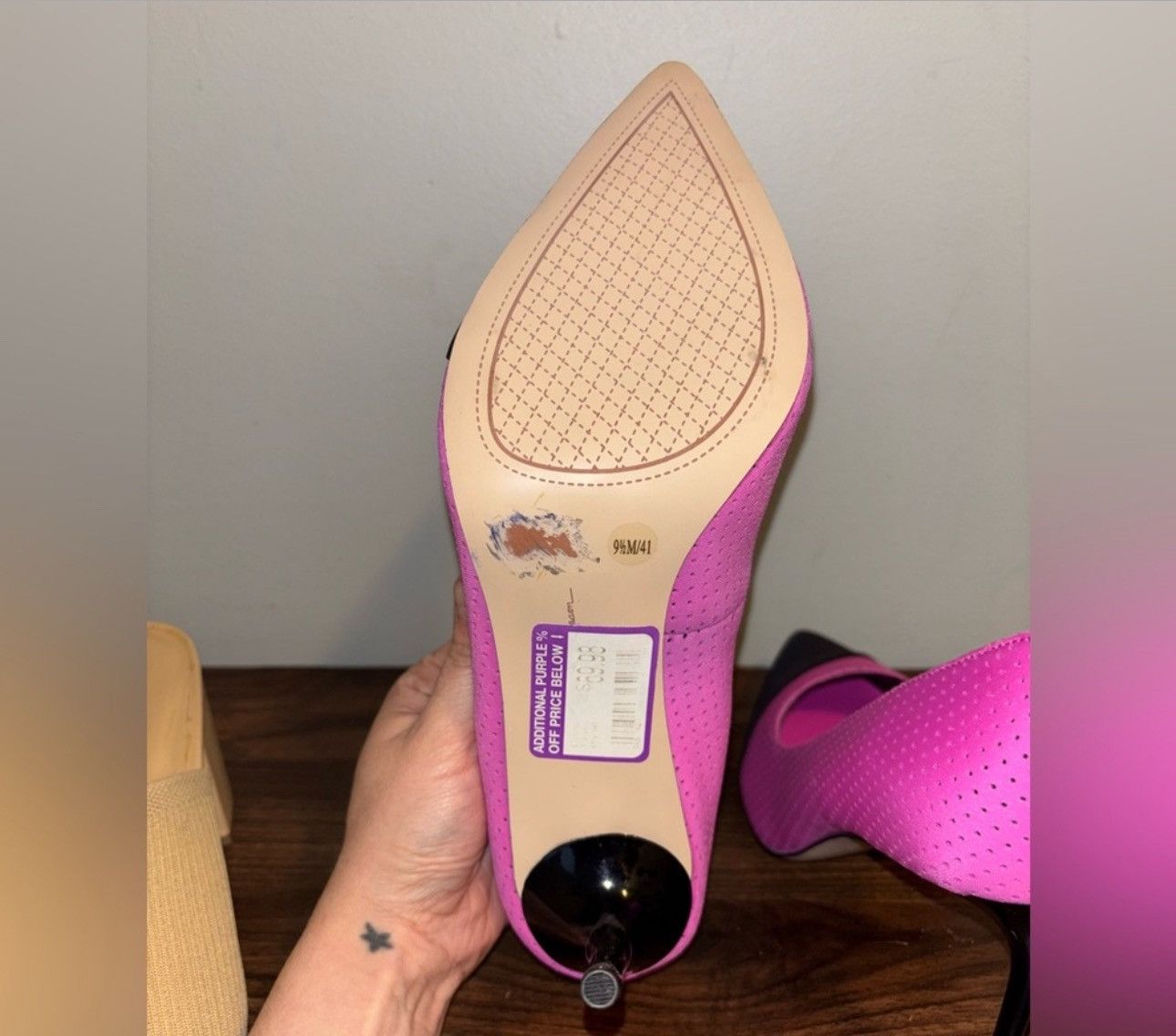 Jessica Simpson Pink and Black Heels Size US 9.5 / IT 39.5 - 4 Thumbnail
