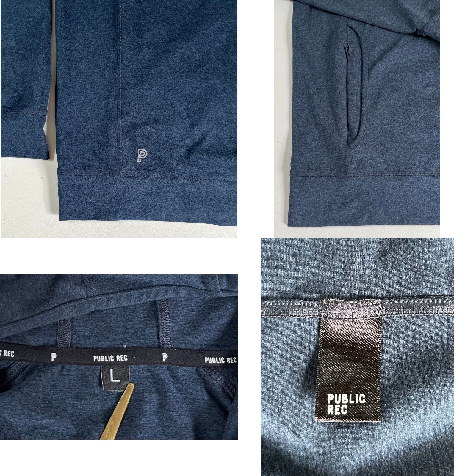 Vintage VINTAGE Public Rec Politan Hoodie Men's Midnight Blue L Hoodie Mens Regular Jersey Solid Pullover Hooded City Sports Size US L / EU 52-54 / 3 - 8 Thumbnail