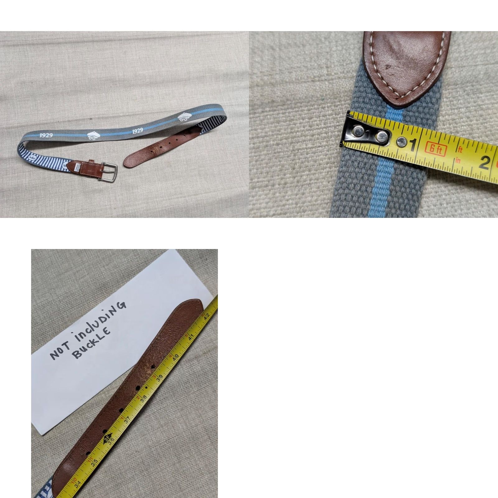 Peter Millar VINTAGE USA made PETER MILLAR golf belt 36 country club NEEDLEPOINT leather gray Size 36 - 8 Thumbnail