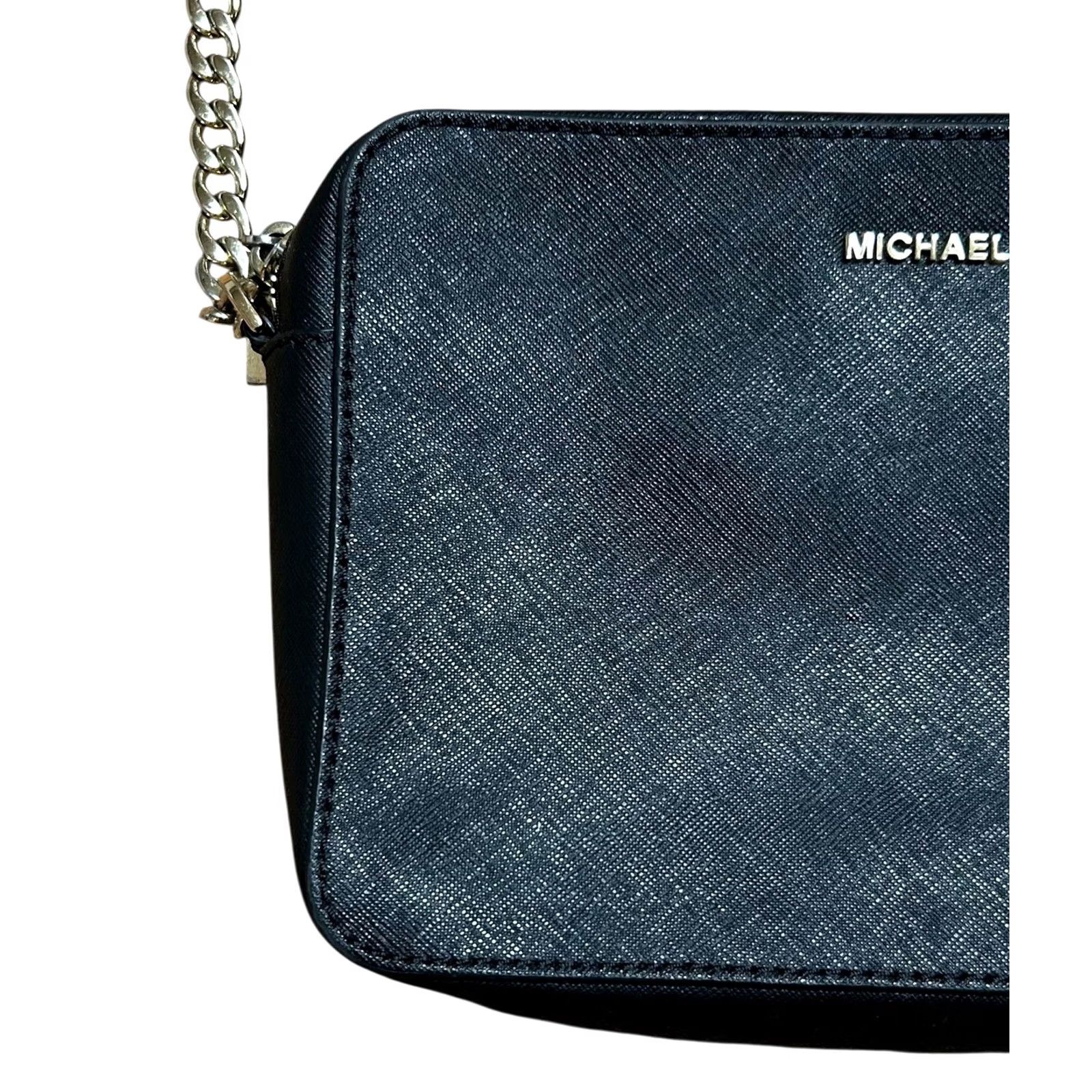 Vintage Michael Kors Jet Set East West Black Saffiano Leather Crossbody Handbag Women's Size ONE SIZE - 5 Thumbnail