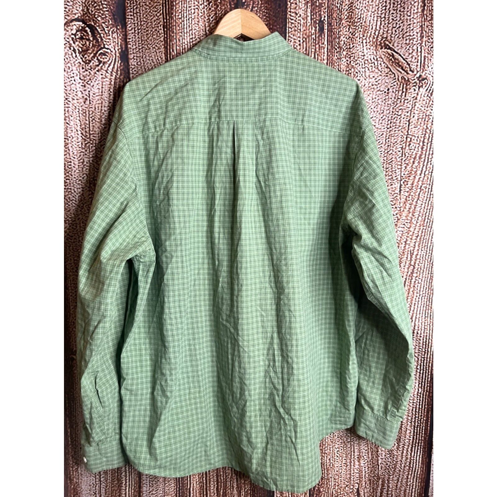 Eddie Bauer Eddie Bauer Shirt Mens XL Long Sleeve Green Plaid Lightweight Pocket Button-Up Knit Cotton Regular Seasonal Outdoors Mens Size US XL / EU 56 / 4 - 3 Thumbnail
