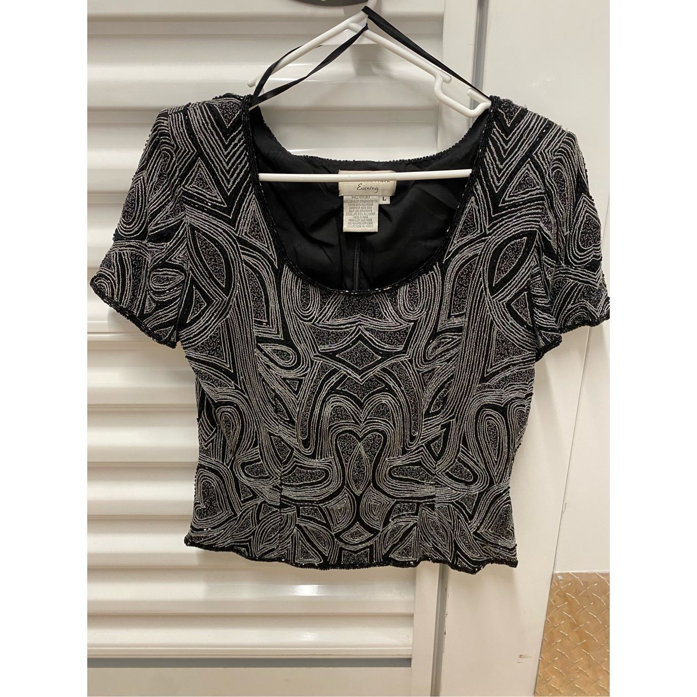 Papell boutique beaded top hotsell