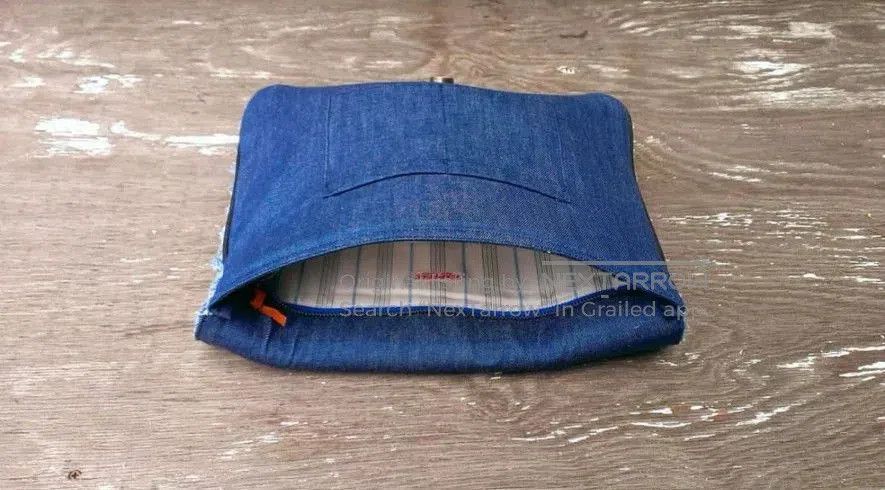 Kapital KAPITAL Denim Fringed Clutch Bag. Size ONE SIZE - 4 Thumbnail