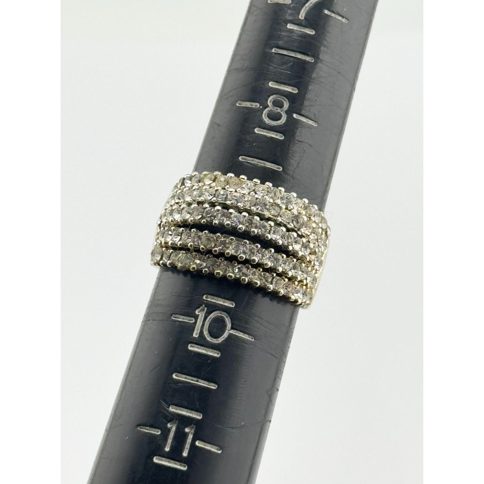 Vintage Vintage CZ stone band ring size 9 Size ONE SIZE - 3 Thumbnail