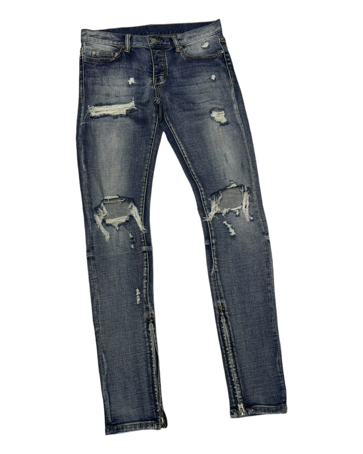 MNML AMIRI Style Biker Pants MNML Distressed Denim Jeans Size US 32 / EU 48 - 2 Thumbnail