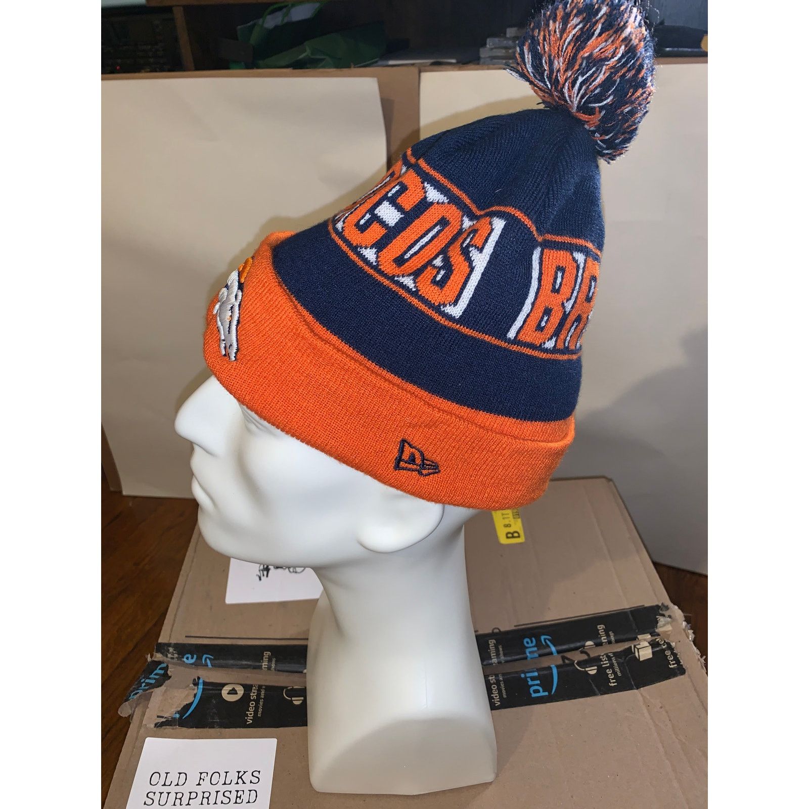 NFL New Era Denver Broncos Sport Knit Pom Beanie NFL Winter Hat Size ONE SIZE - 3 Thumbnail
