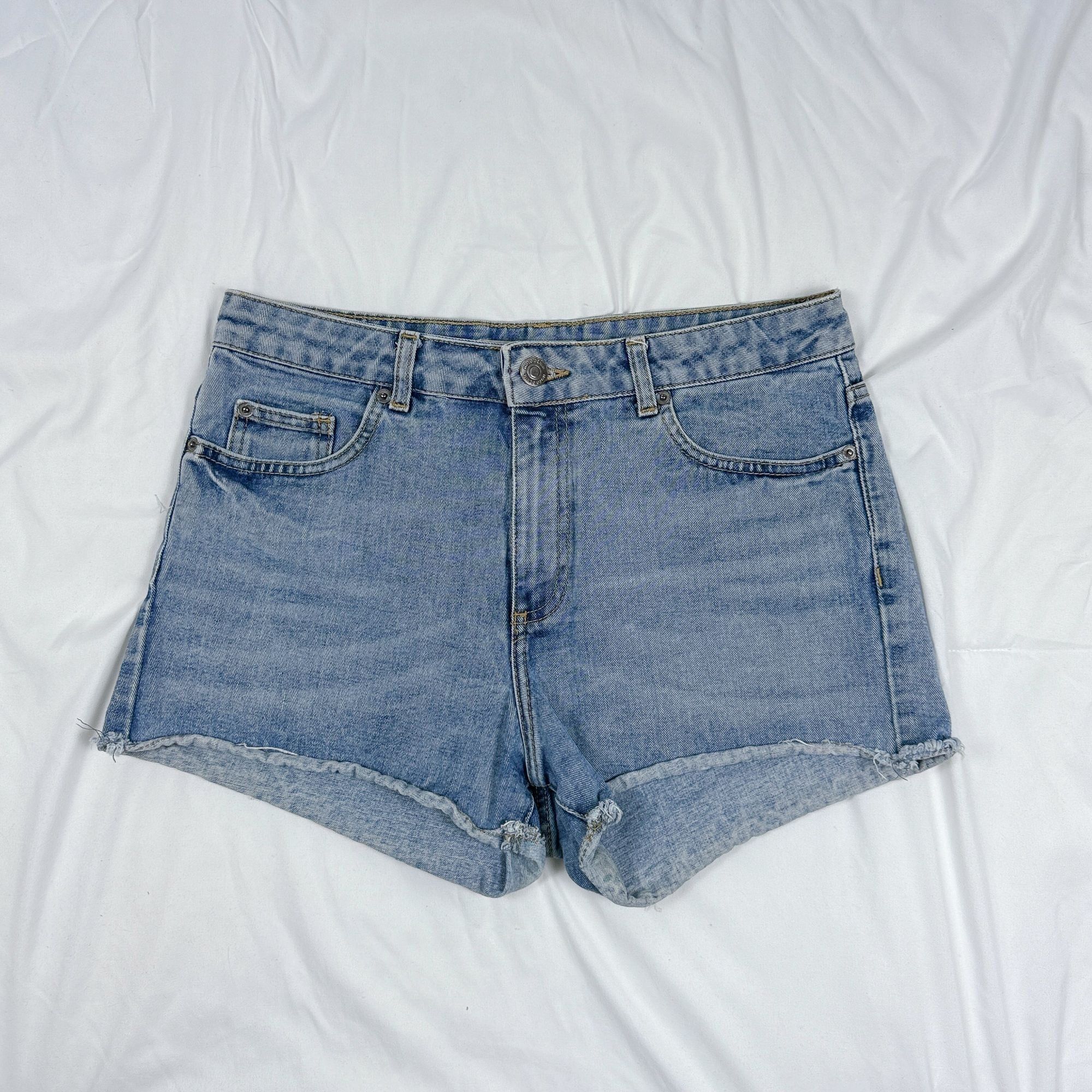 Topshop Topshop Moto Denim Shorts Size W30 Cotton Highwaisted Cutoff Size 30" / US 8 / IT 44 - 1 Thumbnail