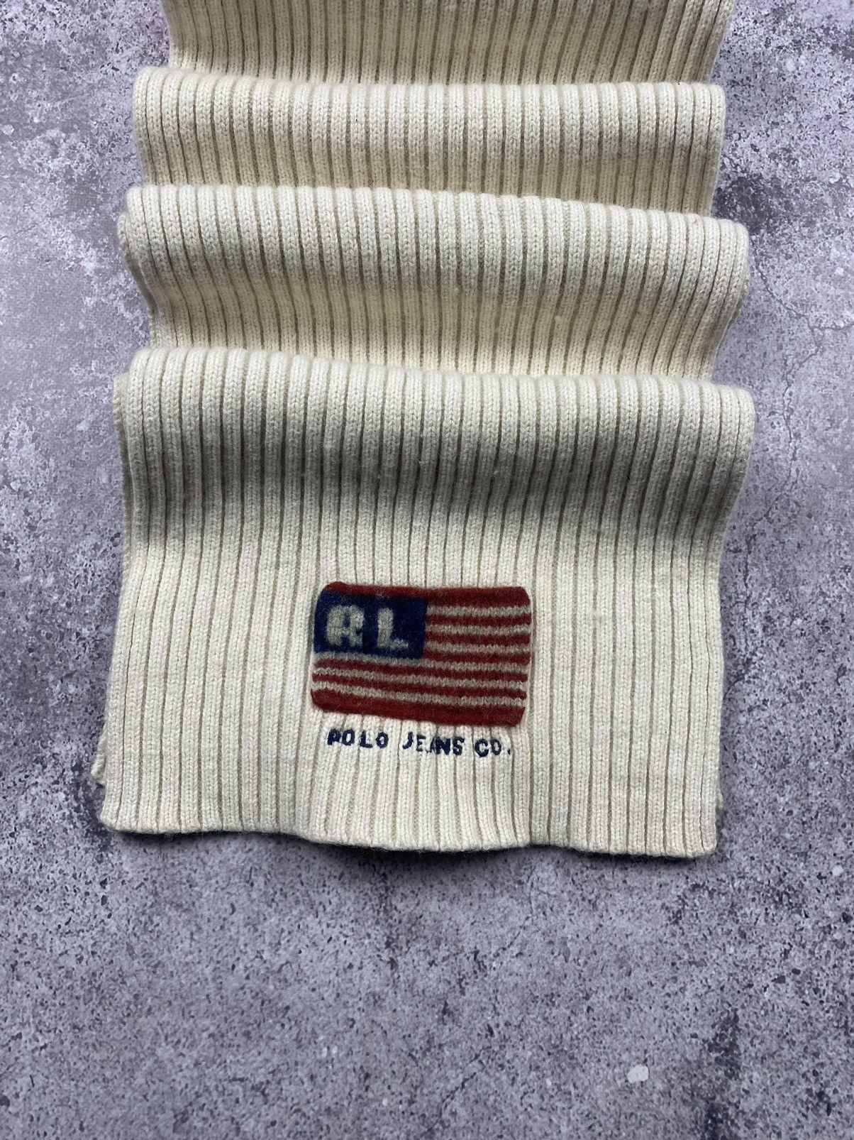 Polo Ralph Lauren × Vintage POLO 🇺🇸 Ralph Lauren vintage USA flag knitted scarf RRL Size ONE SIZE - 2 Thumbnail