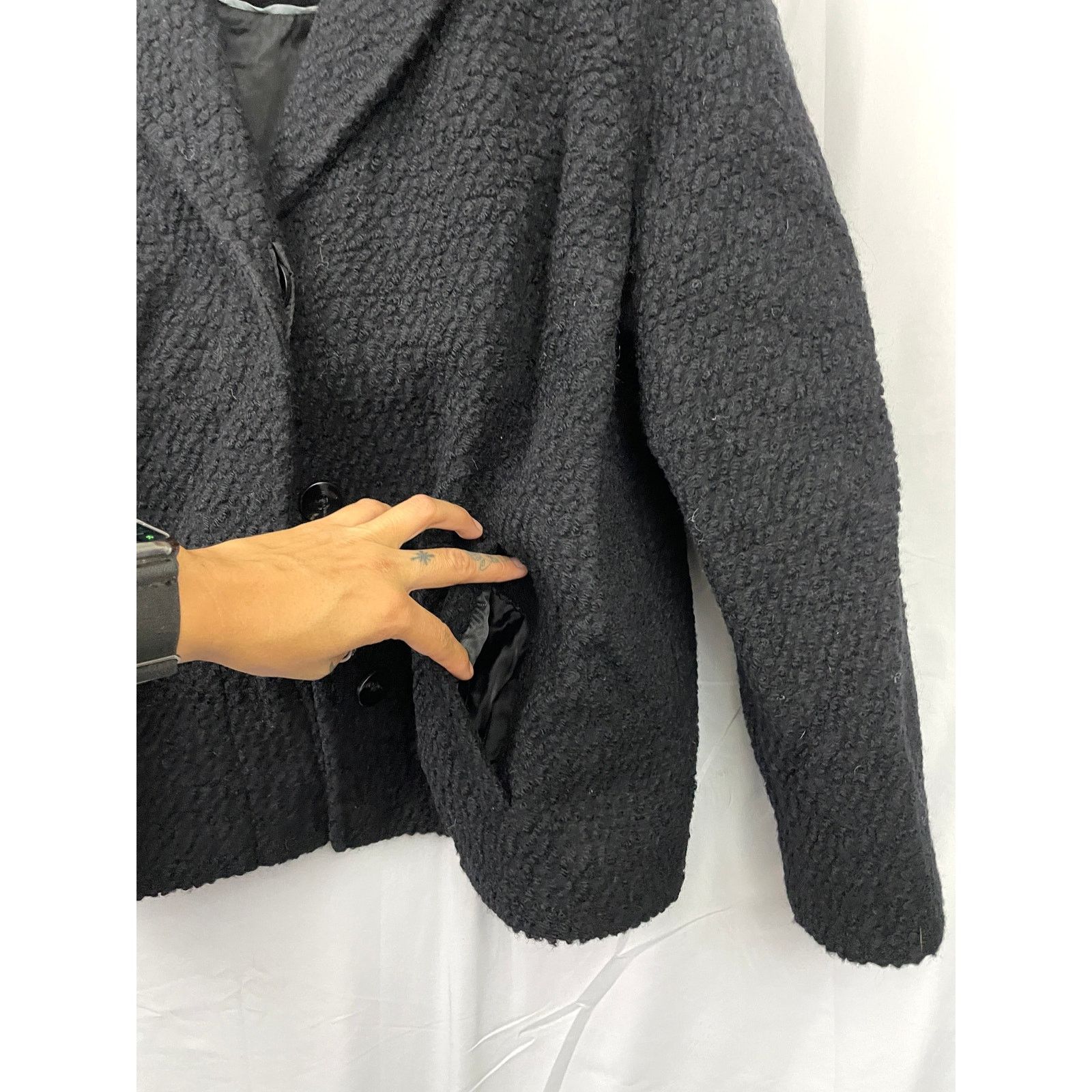 Lands' End Lands' End Black Jacket Coat Blazer Wool Blend Sz 14 Lined Size XL / US 12-14 / IT 48-50 - 6 Thumbnail