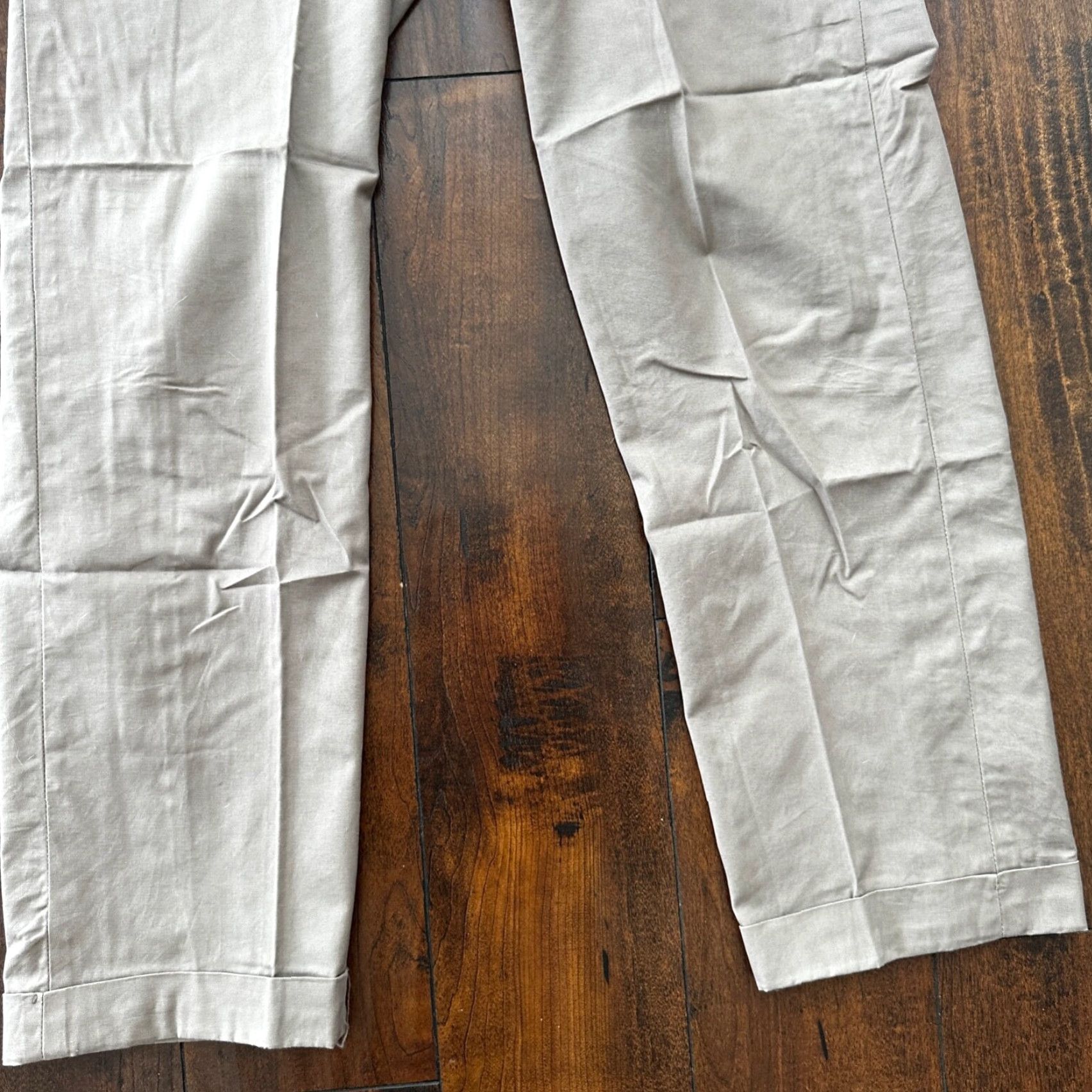 Vintage VTG 1960s Brown Dress Pants Trousers 26x29 Flat Front High Waist Straight Leg Military Cotton Men's Slacks Nightwear? Wait. Size US 26 / EU 42 - 3 Thumbnail
