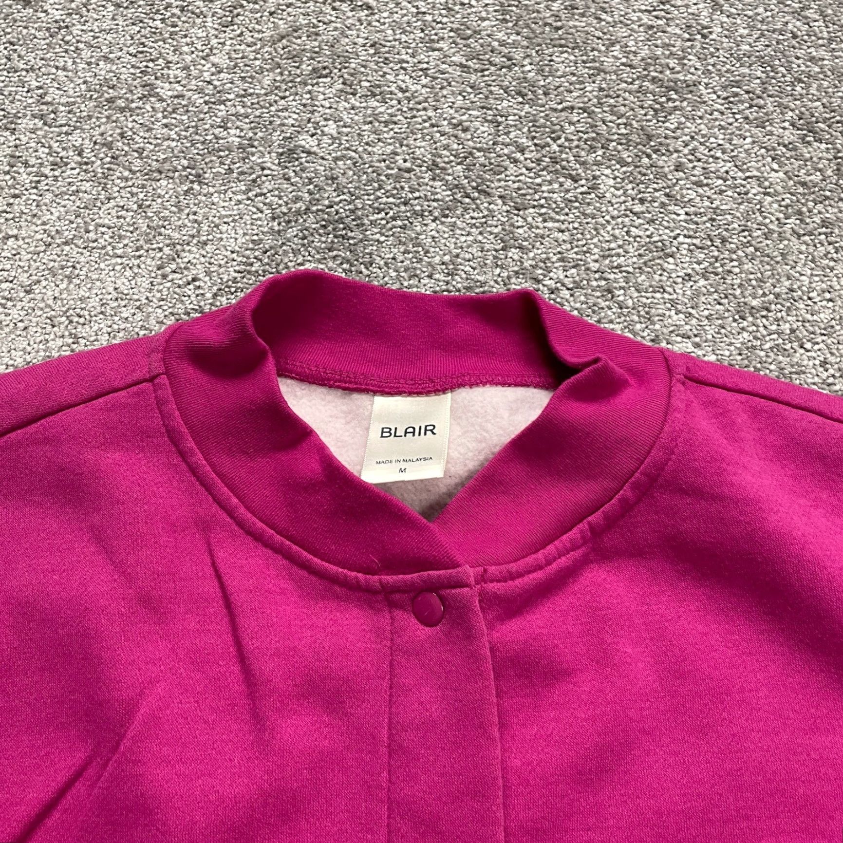 Blair Blair Jacket Womens Medium Pink Snap Button Floral Mid-Length Pockets Knit Polyester Size M / US 6-8 / IT 42-44 - 5 Thumbnail