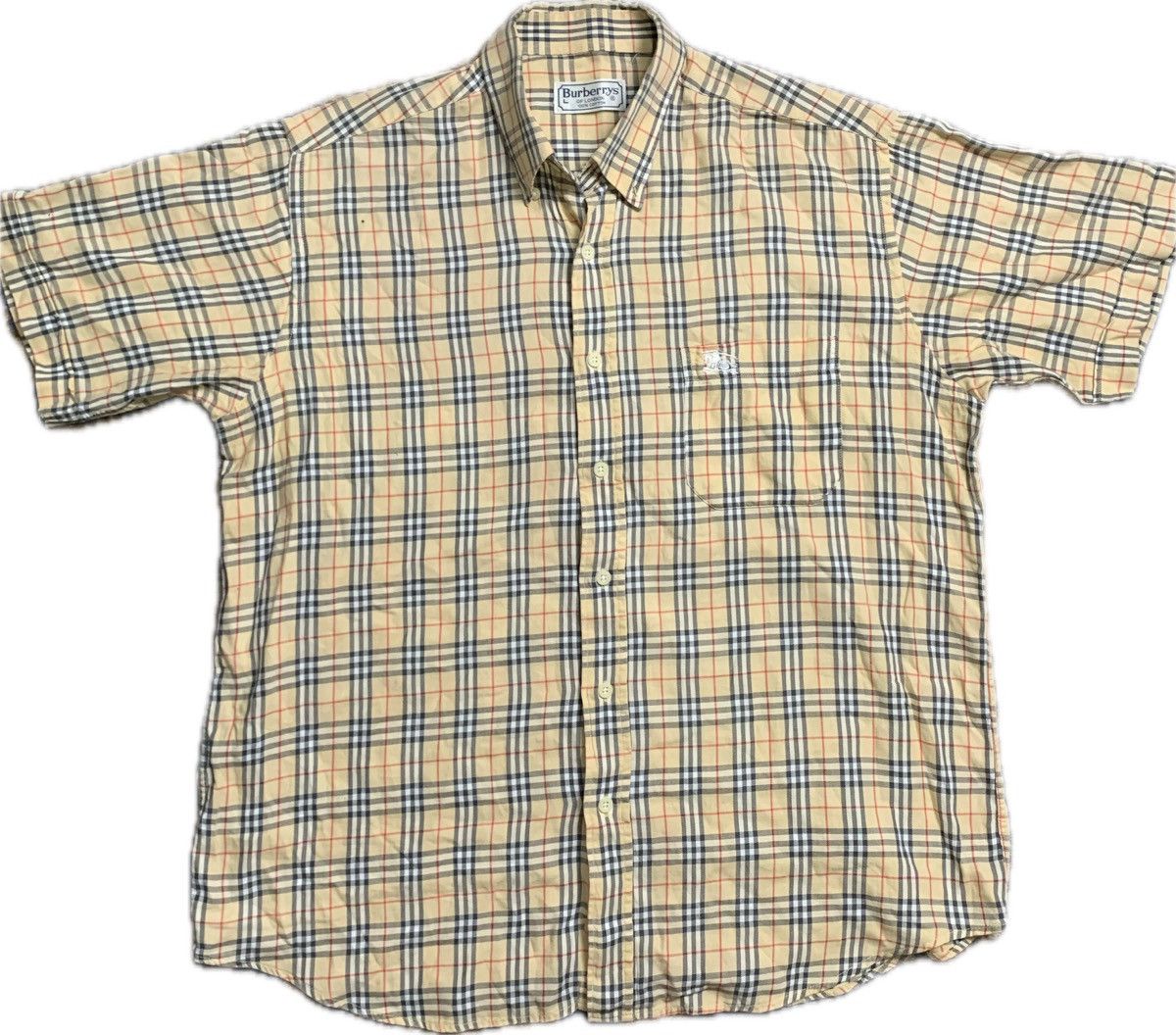 Burberry Vintage Burberrys Nova Check Short Sleeve Shirt Size US XL / EU 56 / 4 - 1 Thumbnail