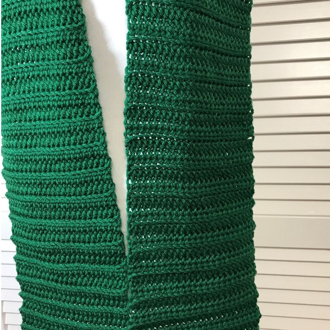 Handmade NWT Handmade Crocheted Green Textured Beanie & Scarf 61” Size ONE SIZE - 3 Thumbnail
