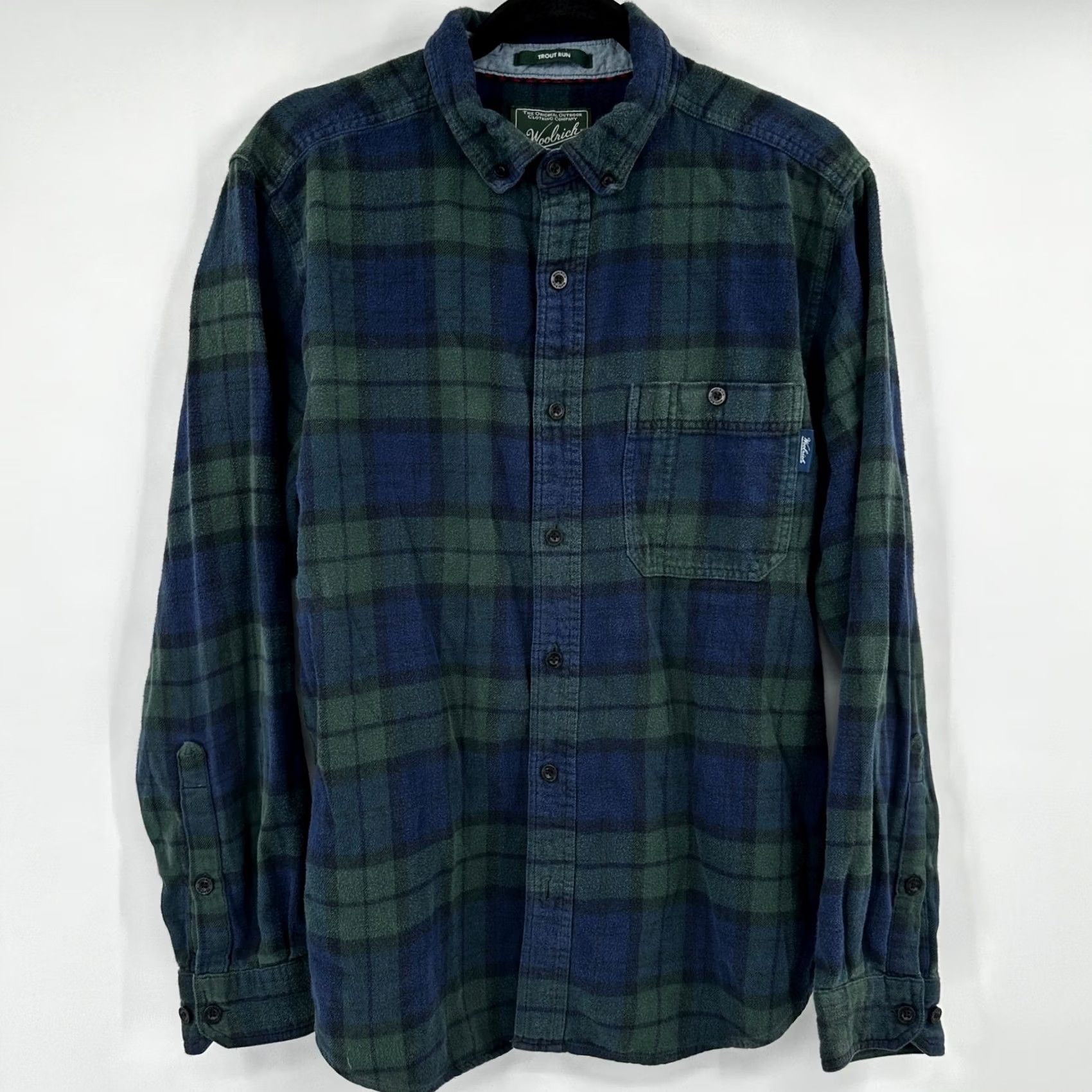 Vintage Woolrich Plaid Flannel Button Down Shirt Men XL Outdoor Woolrich Trout Run Button-Up Long Sleeve Casual Breathable Pockets Fall Winter Size US XL / EU 56 / 4 - 4 Thumbnail