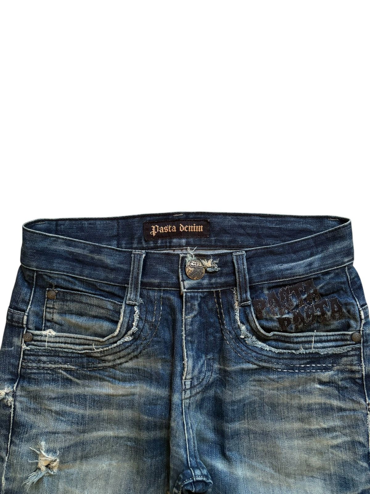 Japanese Brand × Seditionaries Vintage Japanese Brand Mud Wash Skull Embroidered Jeans Size US 31 - 4 Thumbnail