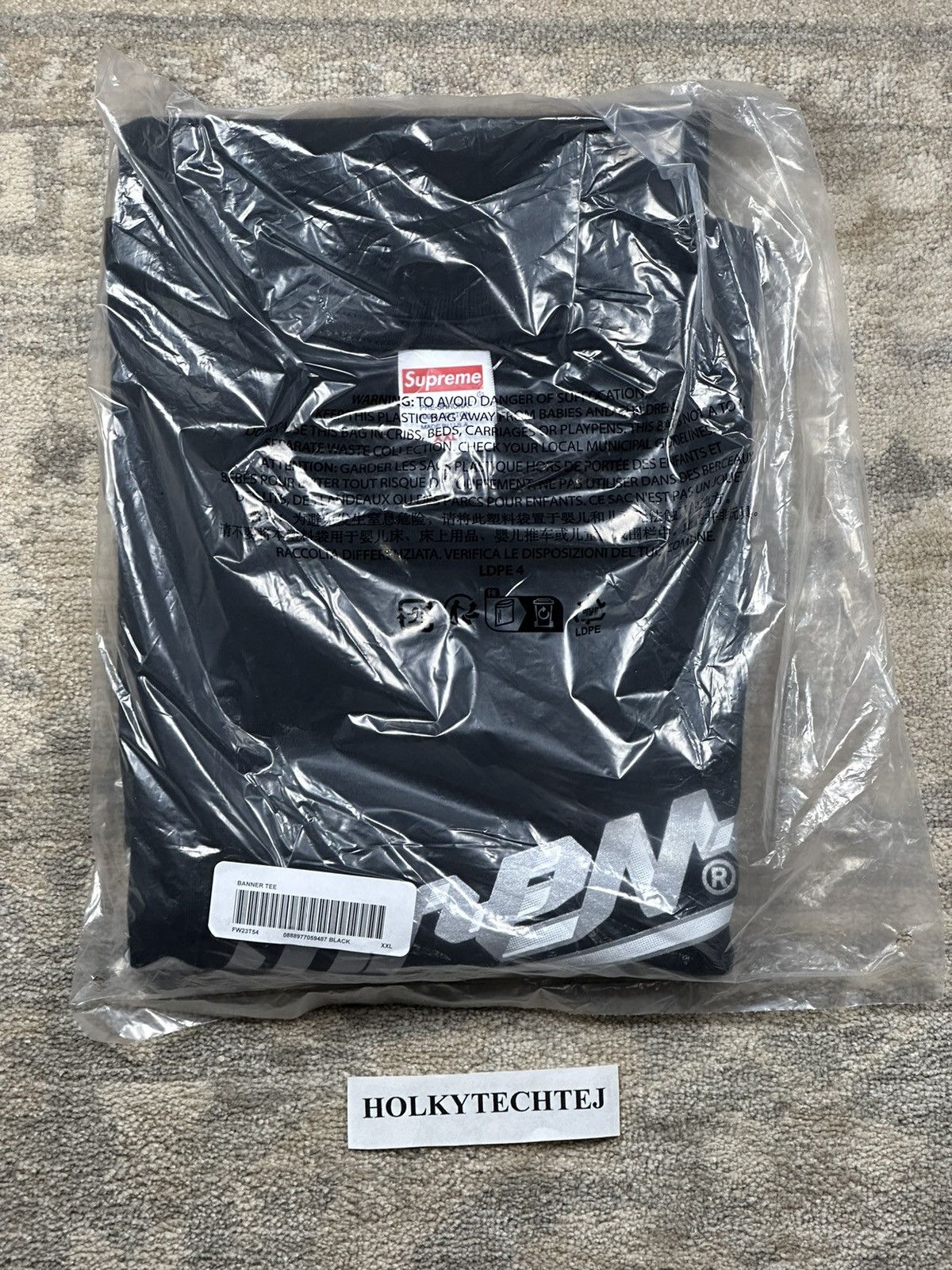 Supreme Supreme Banner Tee - Black - XXL - FW23 Size US XXL / EU 58 / 5 - 2 Thumbnail