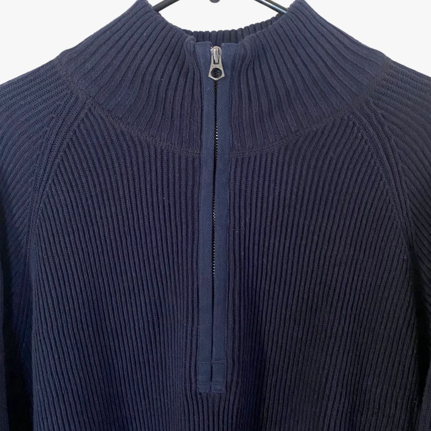 Ralph Lauren VINTAGE Polo Ralph Lauren Ribbed Military Knit 1/4 Zip Sweater Standard Mens 2XL Blue Size US XXL / EU 58 / 5 - 5 Thumbnail