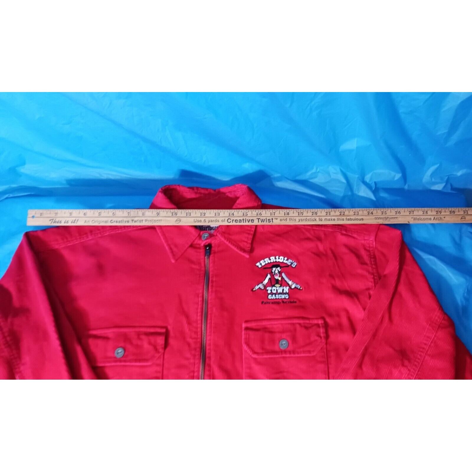 Marlboro 90's Marlboro Red Corduroy 1/2 Zip Pullover Shirt Large Terr Size US L / EU 52-54 / 3 - 12 Thumbnail