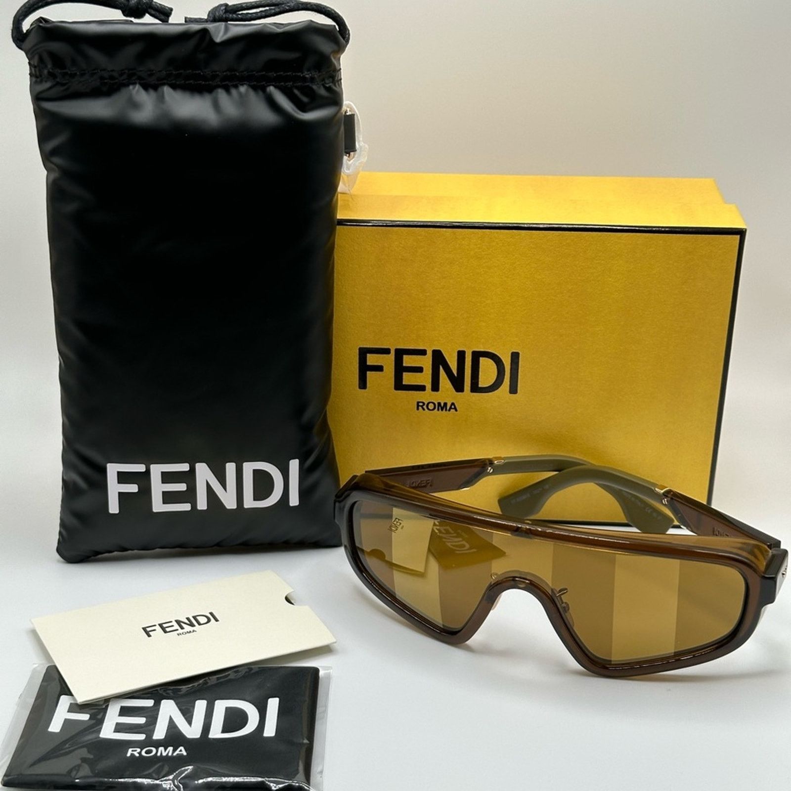 Fendi NEW FENDI FF M0084/S 09Q7Y Brown Unisex Shield Sunglasses Size ONE SIZE - 10 Thumbnail