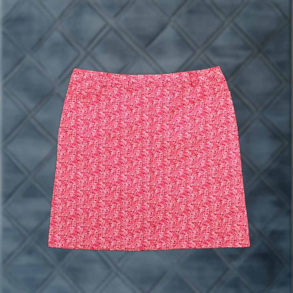 Vintage Fashion Bug Skirt Women 14 Pink Floral Knee Length Unlined Pencil Size 36" / US 14 / IT 50 - 1 Thumbnail