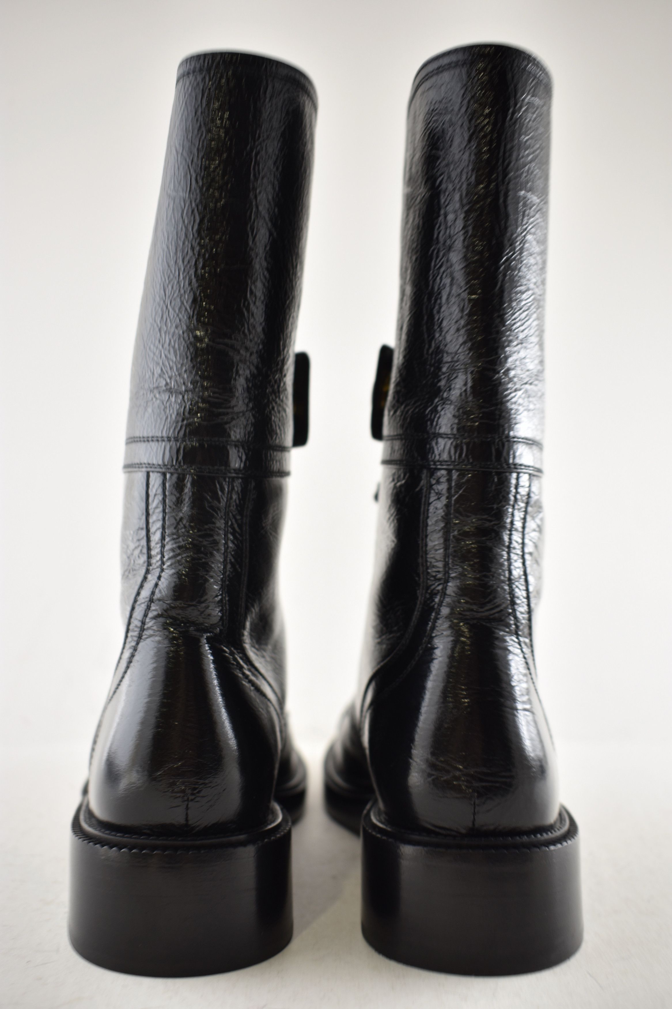 Chanel Chanel 24B Logo Combat Lace Up Tie Military Tall Boots 37.5 Size US 7.5 / IT 37.5 - 14 Thumbnail