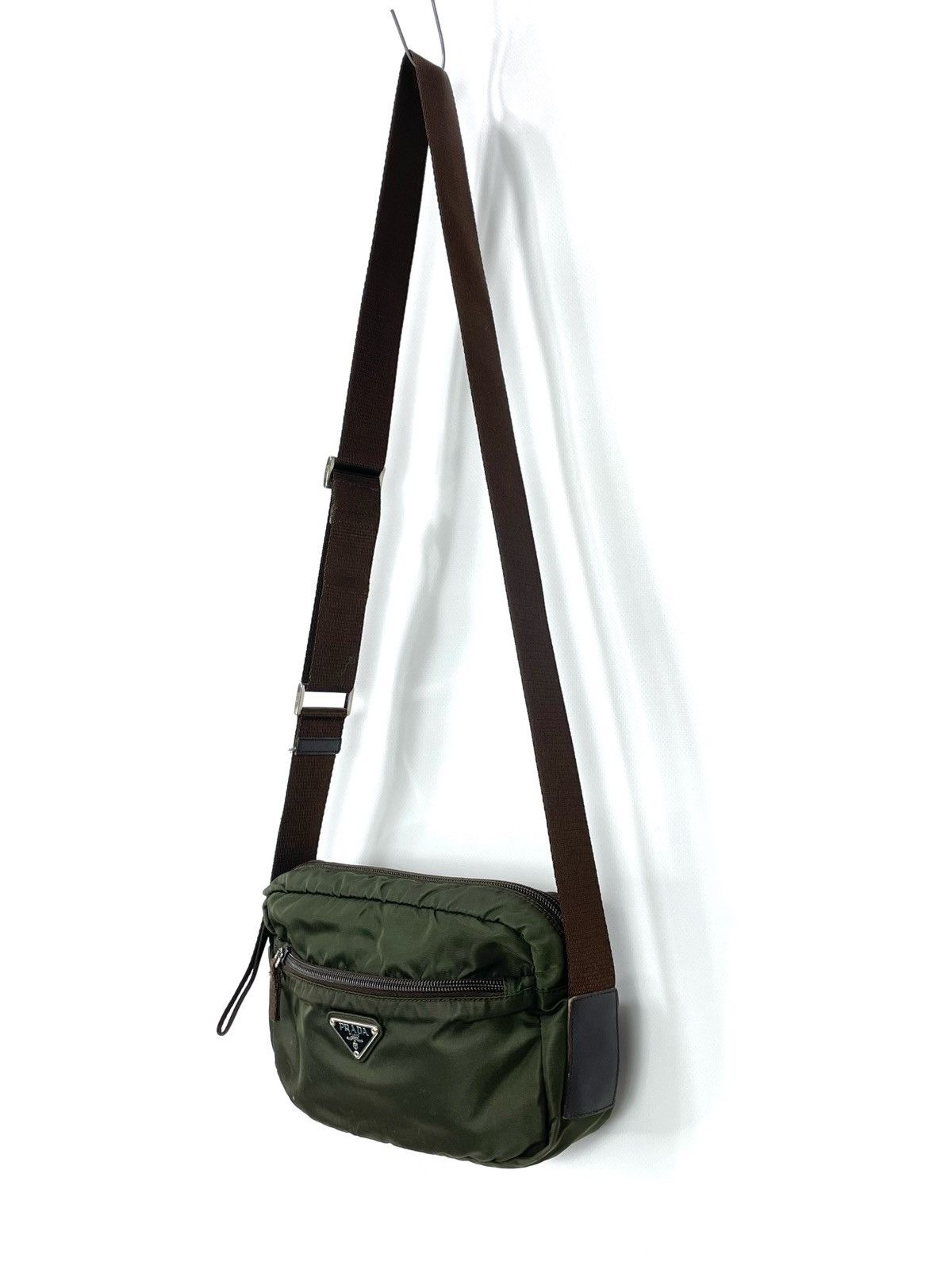 Prada Prada Milano Tessuto Nylon Crossbody Bag – Olive Green Size ONE SIZE - 11 Thumbnail