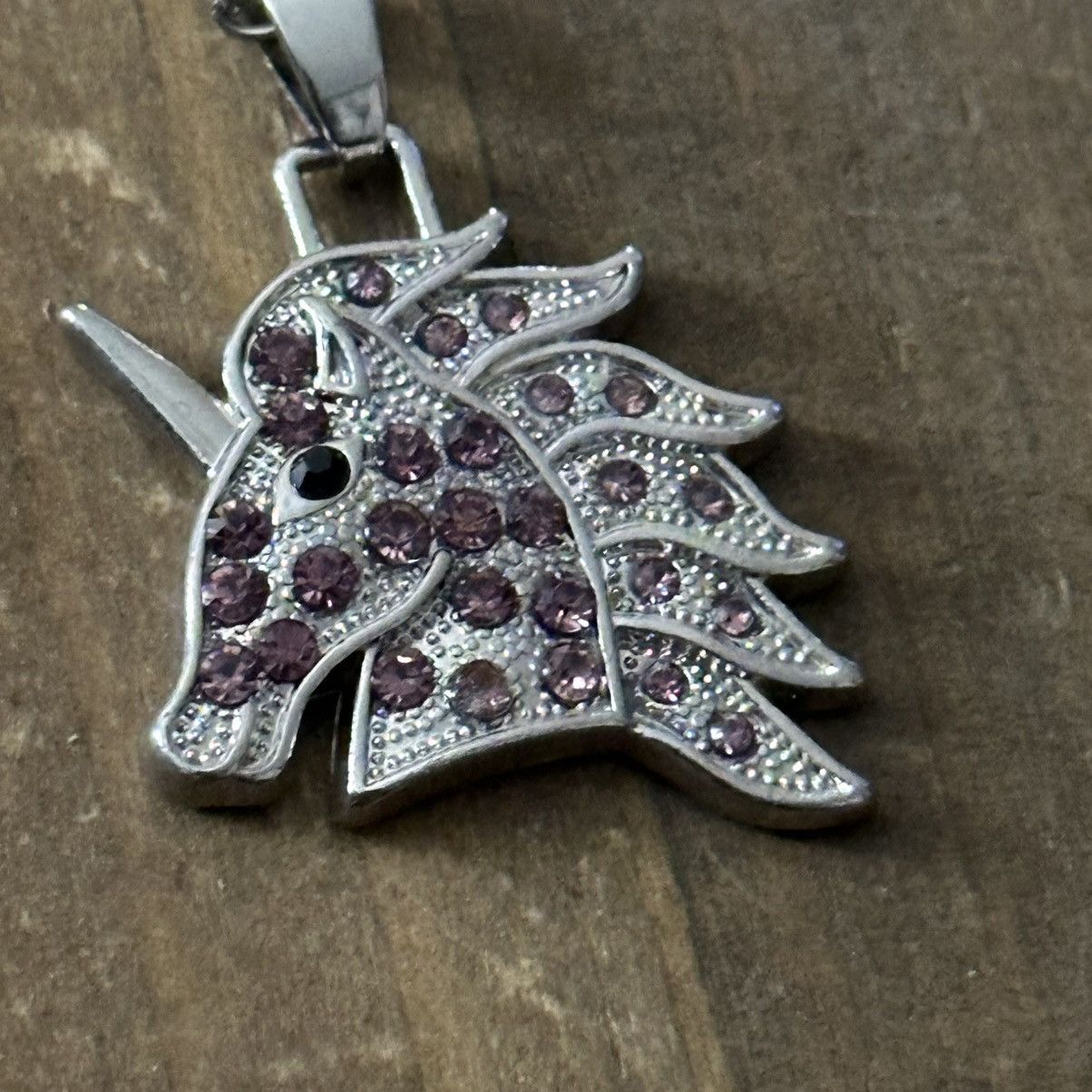 Other Silver tone rhinestone unicorn pendant necklace Size ONE SIZE - 3 Thumbnail
