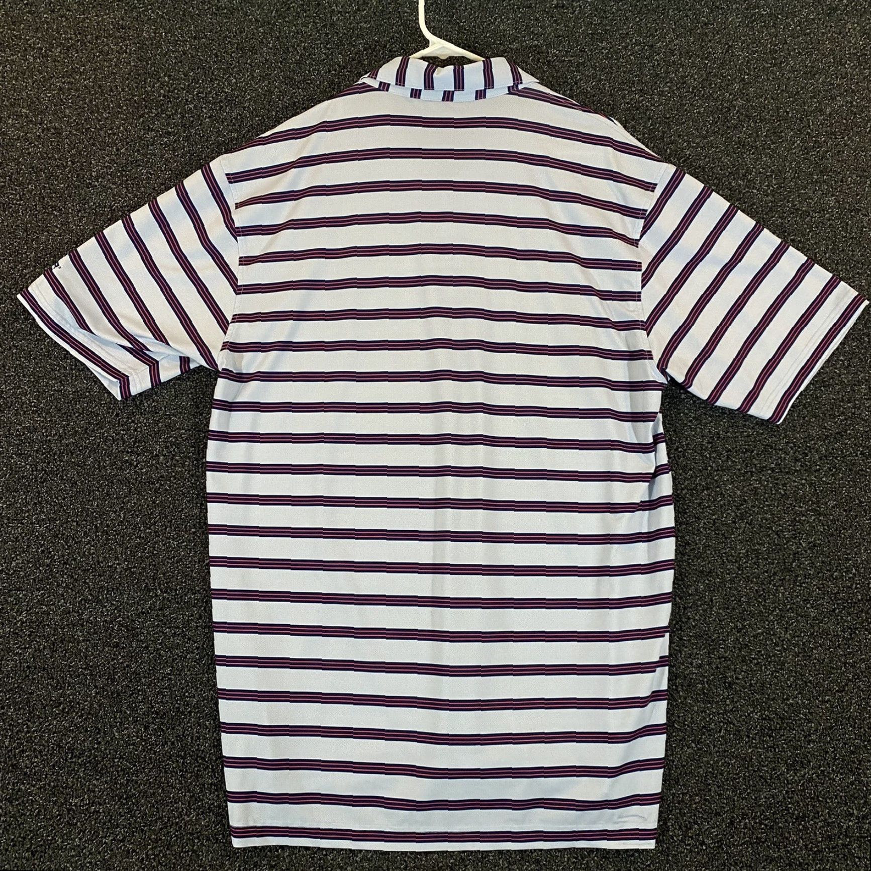 Vintage VINTAGE Turtleson Polo Shirt Golf Mens Large Blue White Red Striped Performance Size US L / EU 52-54 / 3 - 7 Thumbnail
