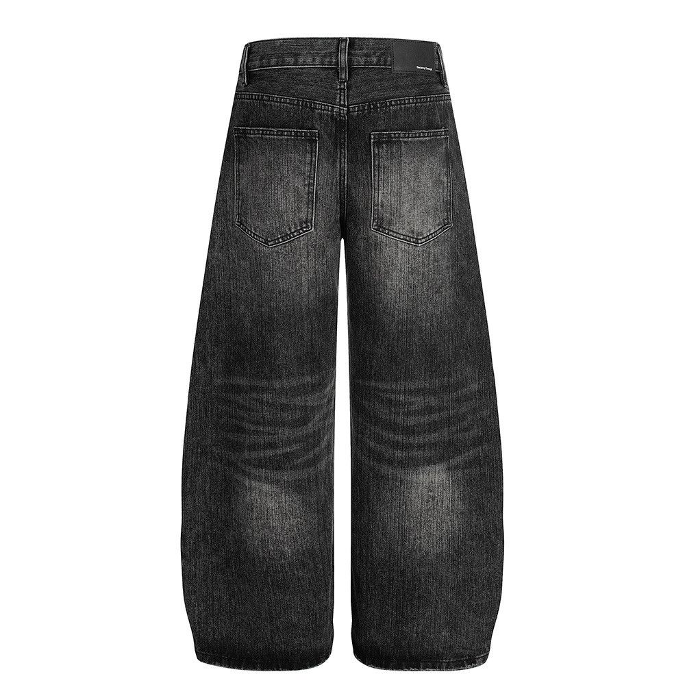 Vintage American retro black bamboo-pattern curved jeans for men Size US 32 / EU 48 - 2 Thumbnail
