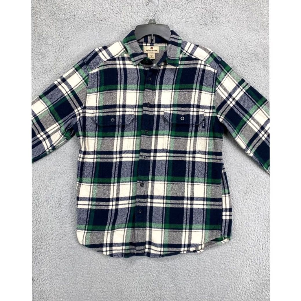 Vintage Woolrich Flannel Shirt Mens Medium Green Plaid Pockets Button Down Casual Shirt Size US M / EU 48-50 / 2 - 2 Thumbnail