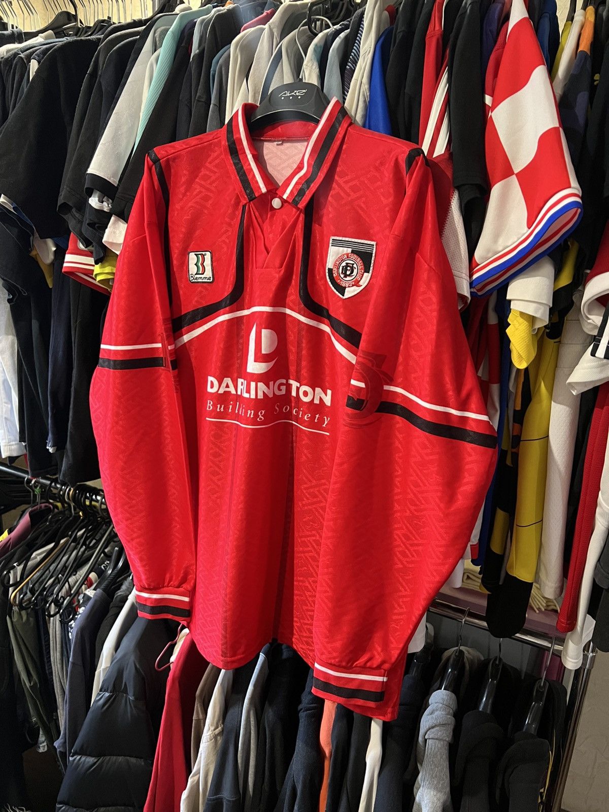 Vintage 1998/1999 BIEMME DARLINGTON AWAY FOOTBALL LONG SLEEVE SHIRT Size US L / EU 52-54 / 3 - 2 Thumbnail