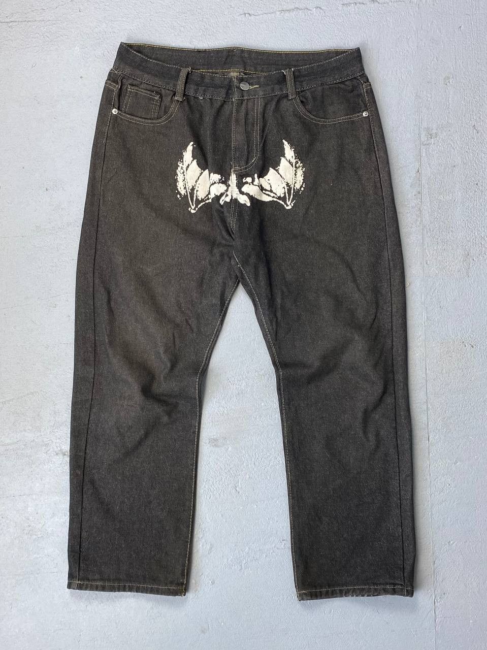 Japanese Brand Avantgarde Baggy Faces Mask Denim Jeans Opium Style Size US 32 / EU 48 - 3 Thumbnail