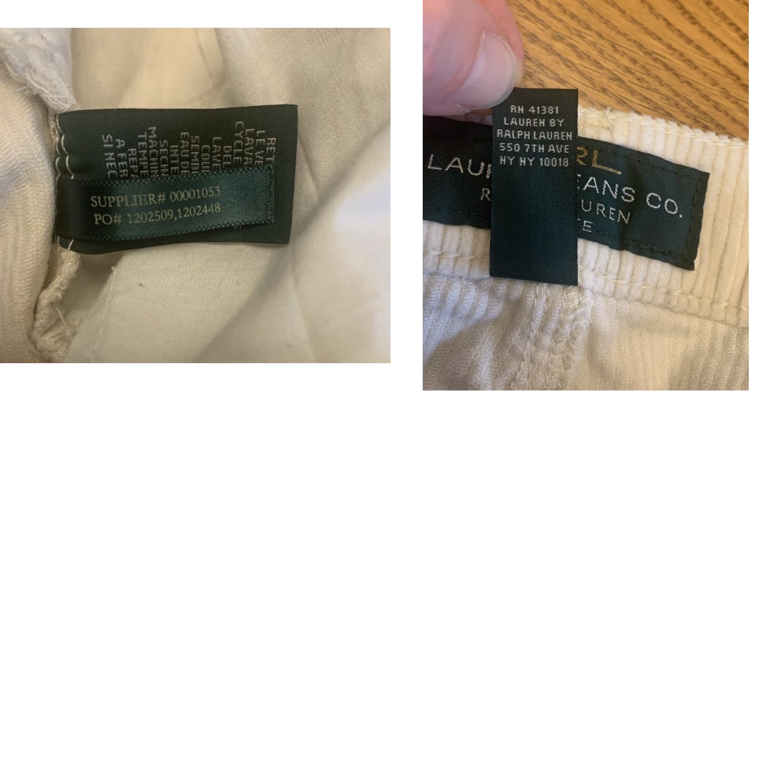 Ralph Lauren VINTAGE Lauren Ralph Lauren Pants Corduroy 32x28.5 Straight Pockets Stretch White 10P Regular Womens Boys Girls Mens Size 24" / US 00 / IT 34 - 8 Thumbnail