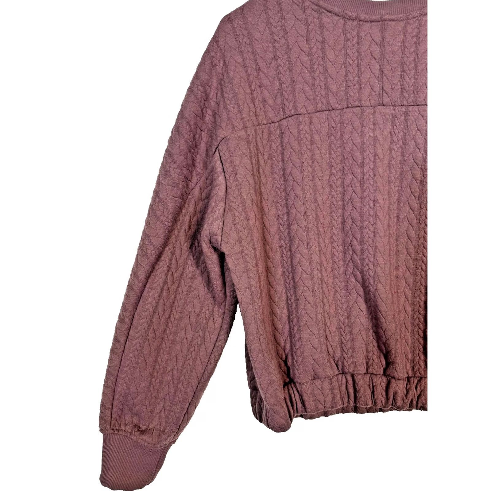 Vintage A New Day Womens Sweater Crew Neck Long Sleeve Waist Length S Mauve Pullover Size S / US 4 / IT 40 - 7 Thumbnail
