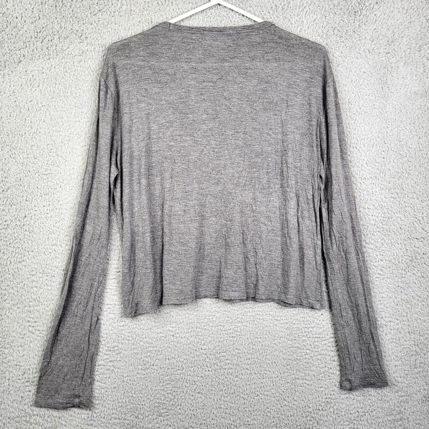 T by Alexander Wang T BY ALEXANDER WANG Women's Stretch Long sleeve Gray T-Shirt Size M Size M / US 6-8 / IT 42-44 - 4 Thumbnail