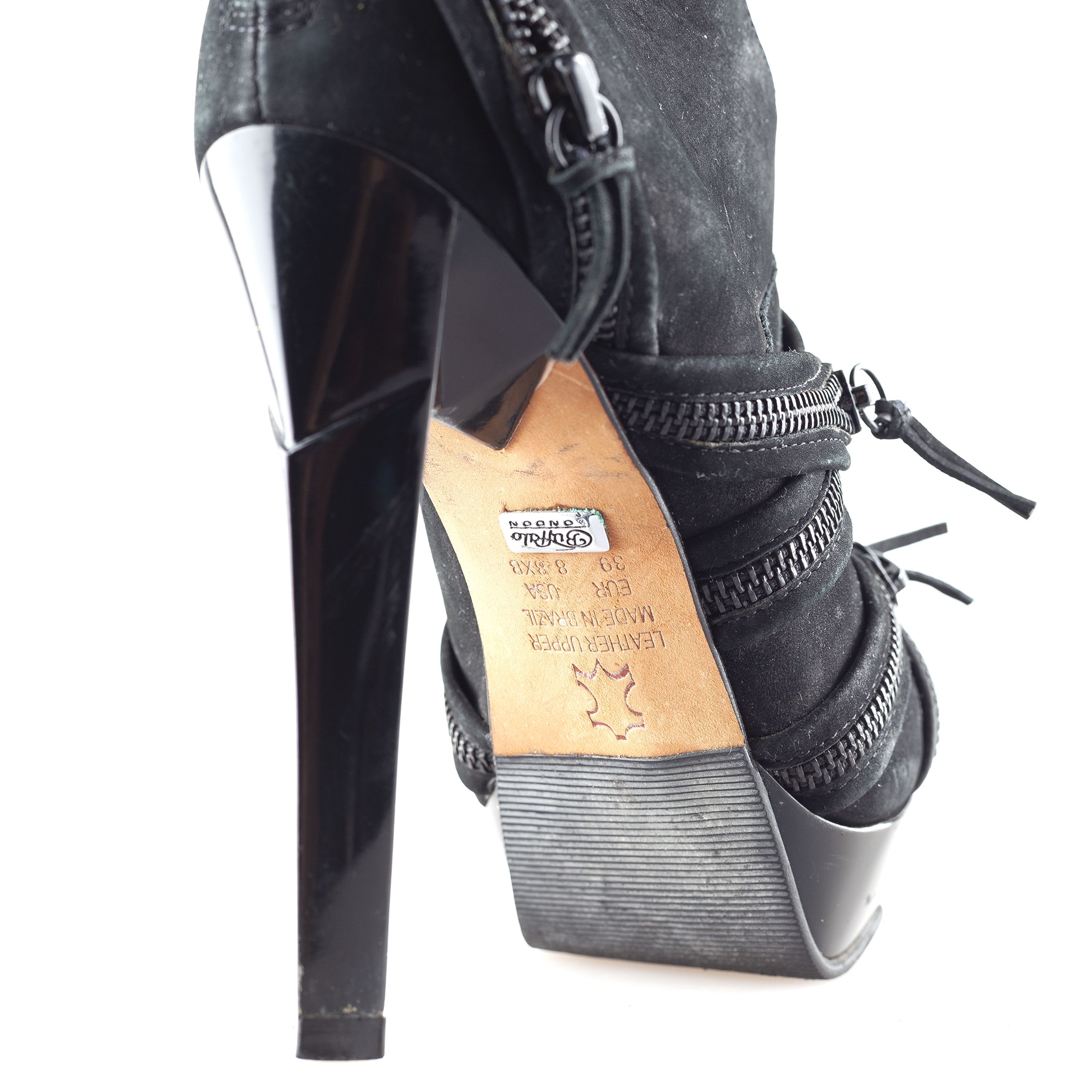 Buffalo London Buffalo Black Vintage Platform Boots (39 EU) Size US 8 / IT 38 - 12 Thumbnail