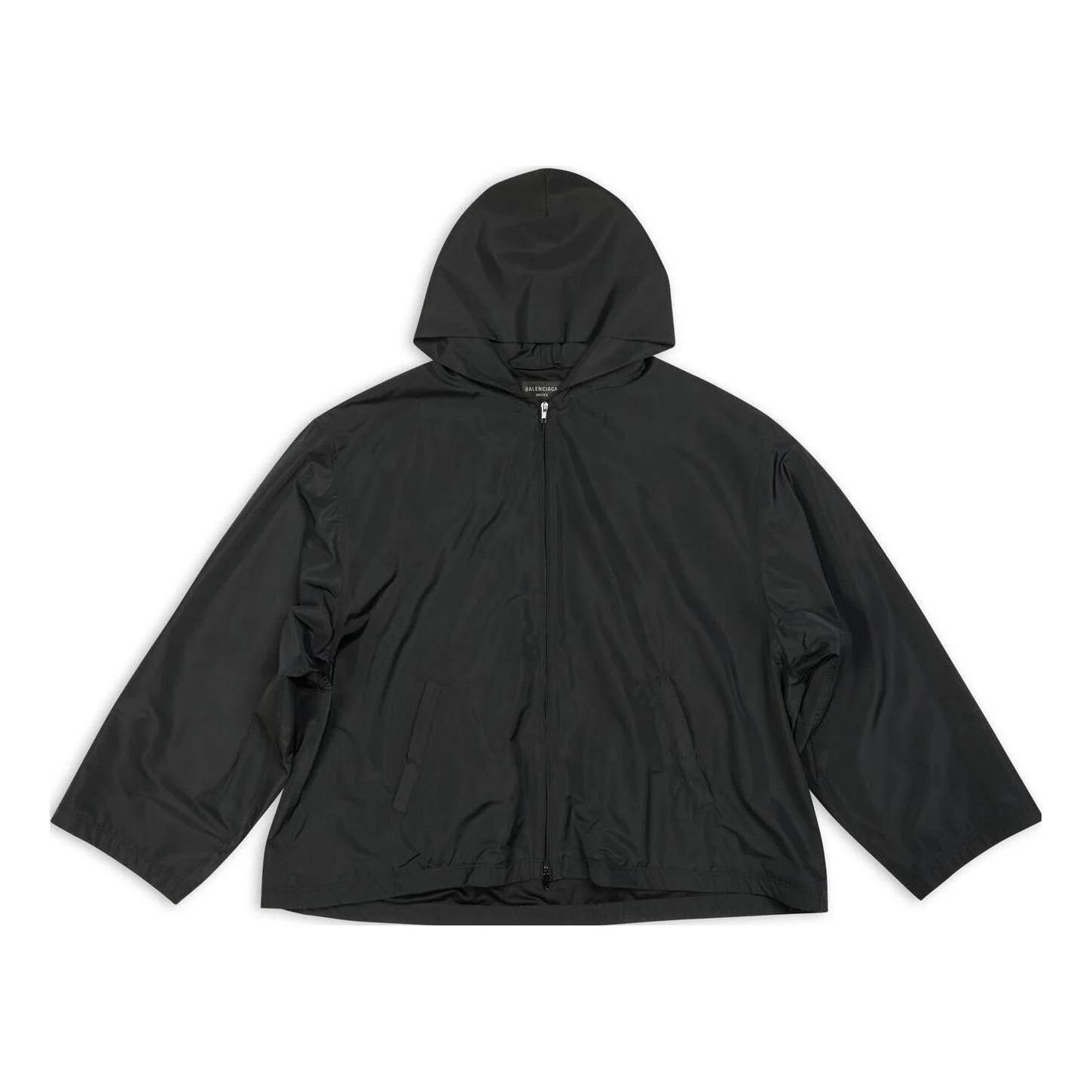 Balenciaga o1s1rm0225 Hooded Windbreaker Jacket in Black Size US M / EU 48-50 / 2 - 2 Thumbnail