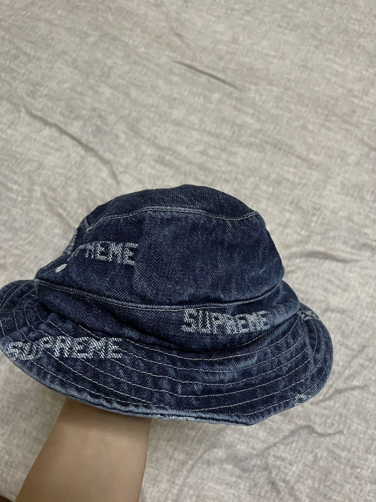 Supreme Supreme logo denim crusher M/L | Grailed