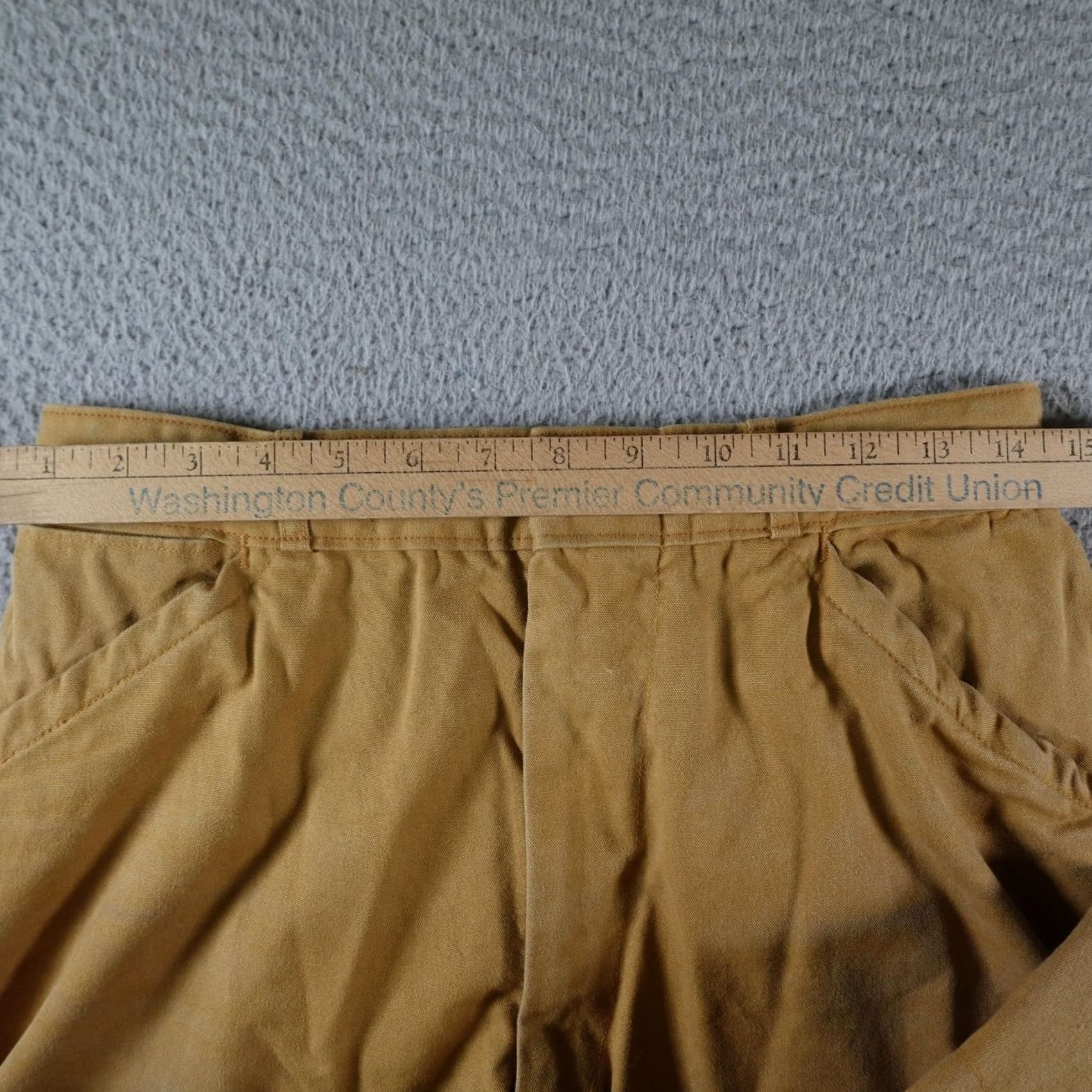 Sears VINTAGE Sears Pants Mens 29x27 Beige Canvas Khaki Workwear Pleated Straight Leg Pants Mens Beige Canvas Workwear Slaw Pocket 27 Inseam Size US 29 - 5 Thumbnail