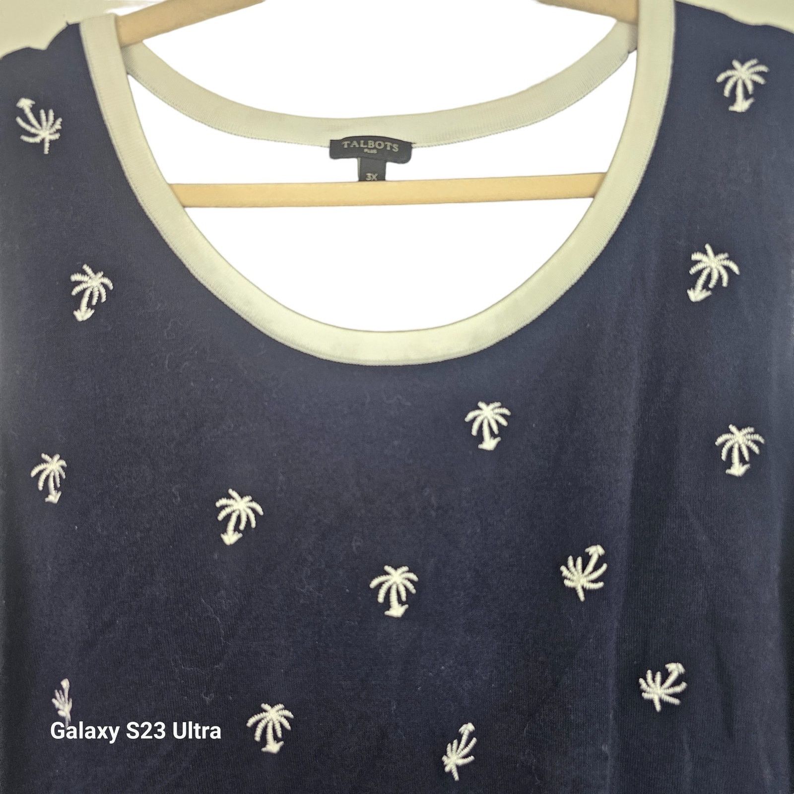 Talbots Talbots Womens Palm Tree Print Knit Sweater Size 3X Resort Size 3XL / US 20-22 - 2 Thumbnail