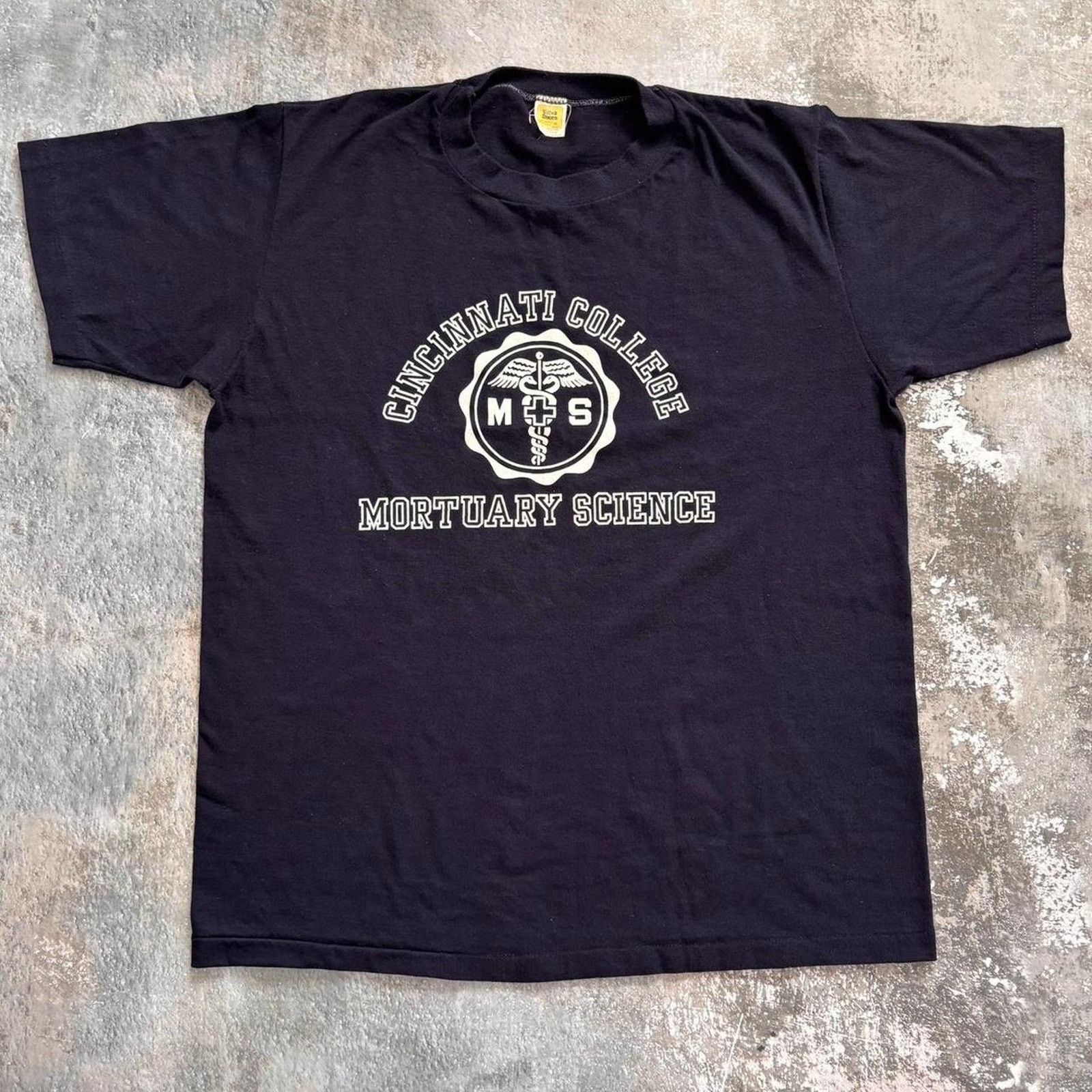 Velva Sheen × Vintage Vintage 70s Cincinnati College Mortuary Science. Flocked XL Size US XL / EU 56 / 4 - 1 Thumbnail