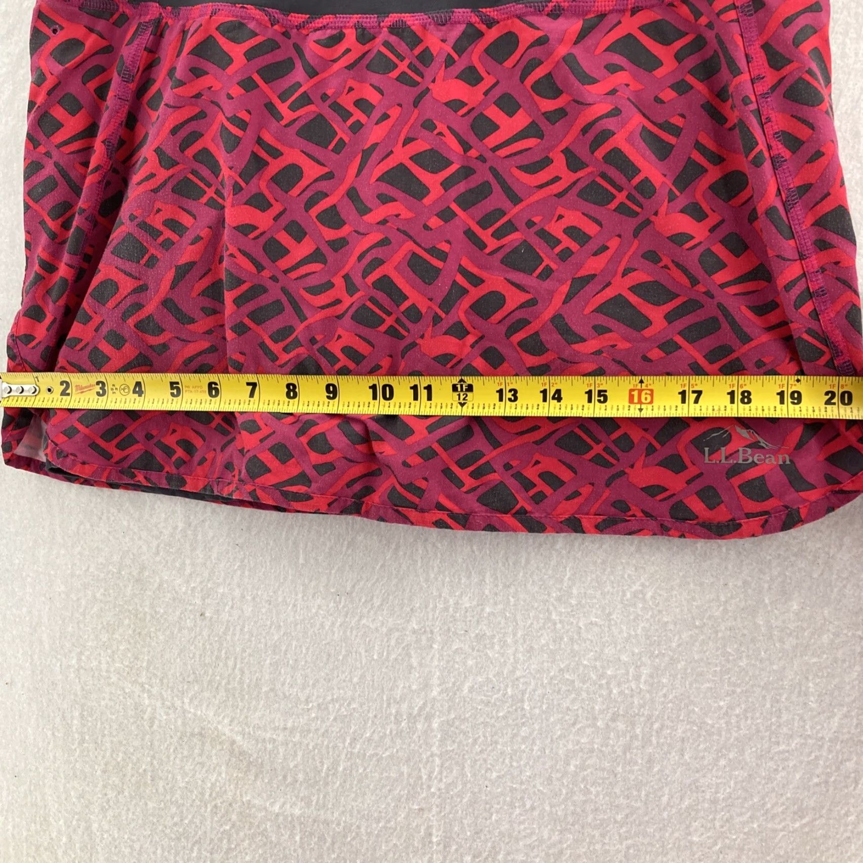 Vintage L.L. Bean Skirt Womens Medium Floral Red Cotton Linen Lightweight Pockets Mini Short Vintage: No Size 32" / US 10 / IT 46 - 4 Thumbnail