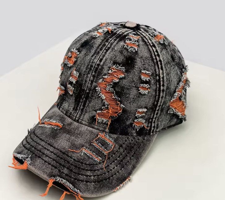 Japanese Brand Retro Broken Style Baseball Hats Size ONE SIZE - 3 Thumbnail