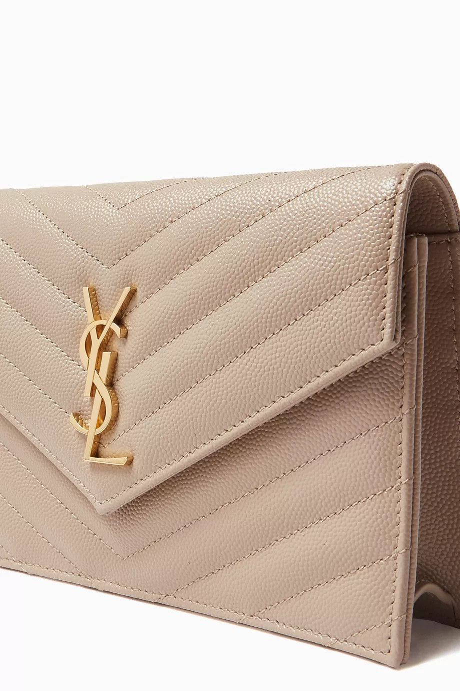 Saint Laurent Paris o1tp1o1224 Size: OS/Cassandre Envelope Chain Wallet in Beige Size ONE SIZE - 4 Thumbnail